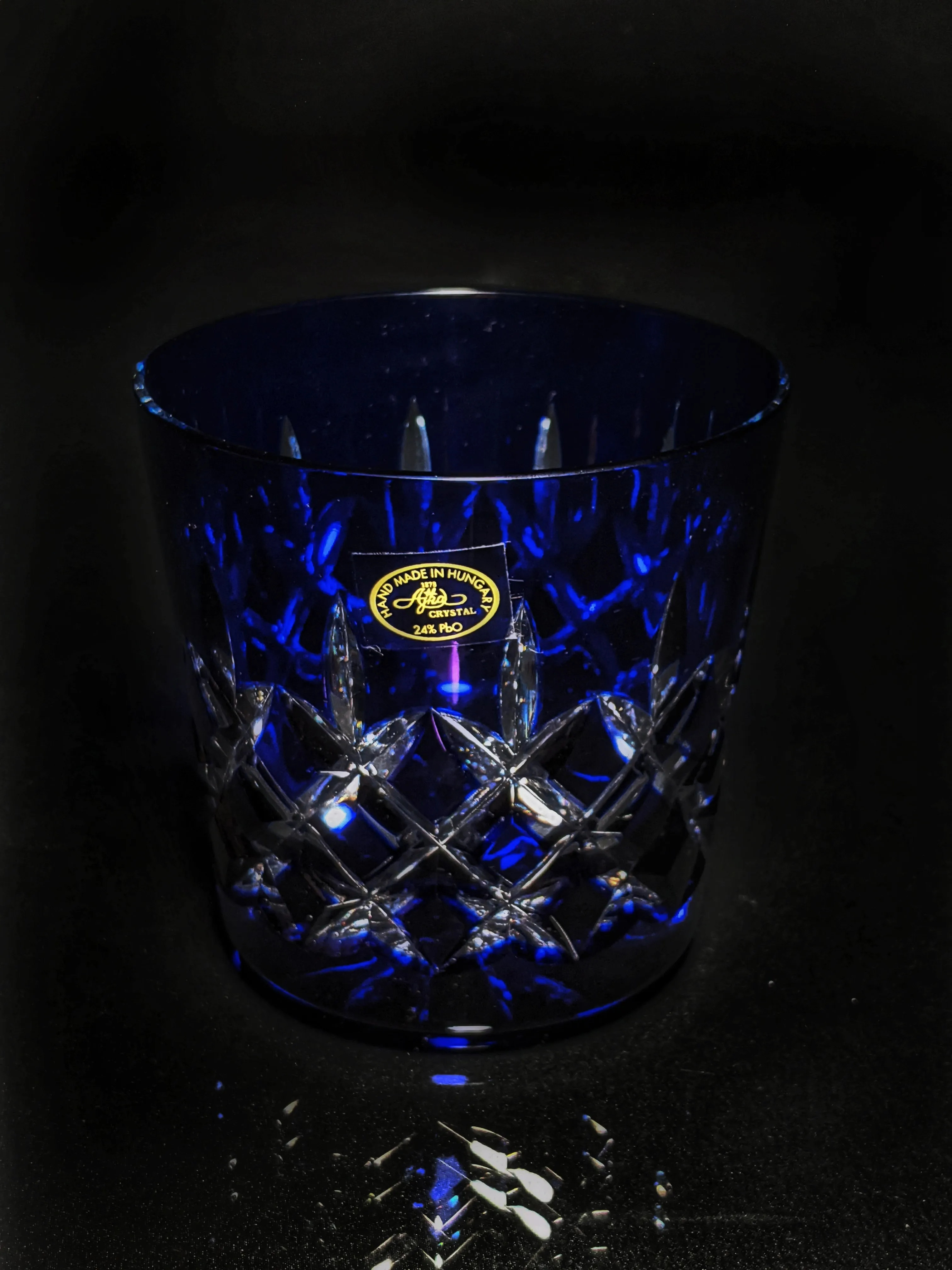 AJKA Colored Crystal Old Fashioned Glasses with Ice Bucket