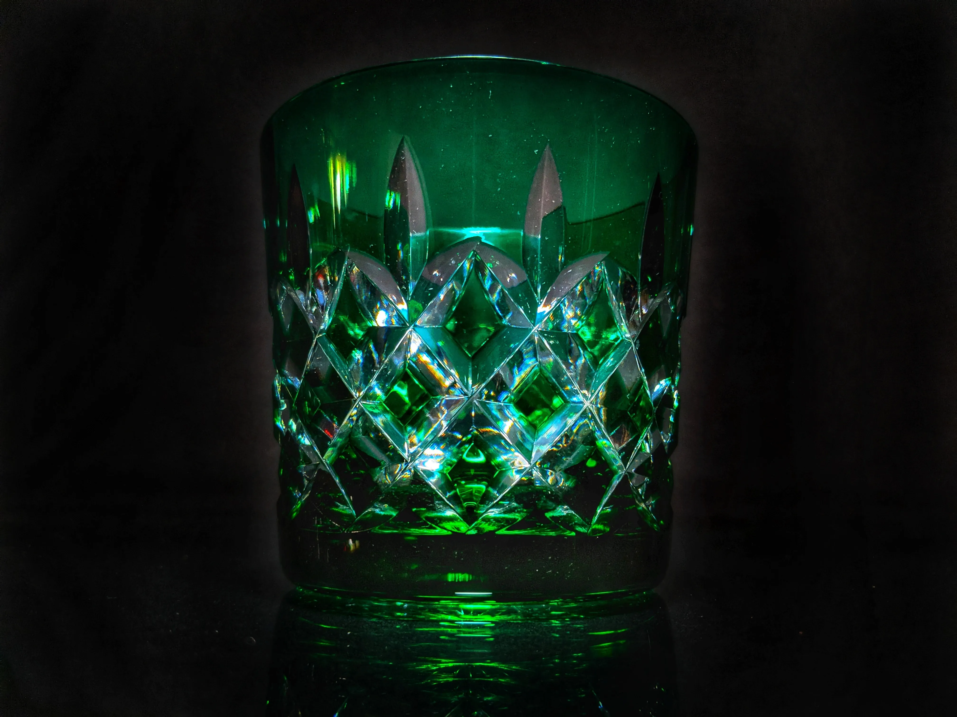 AJKA Colored Crystal Old Fashioned Glasses with Ice Bucket
