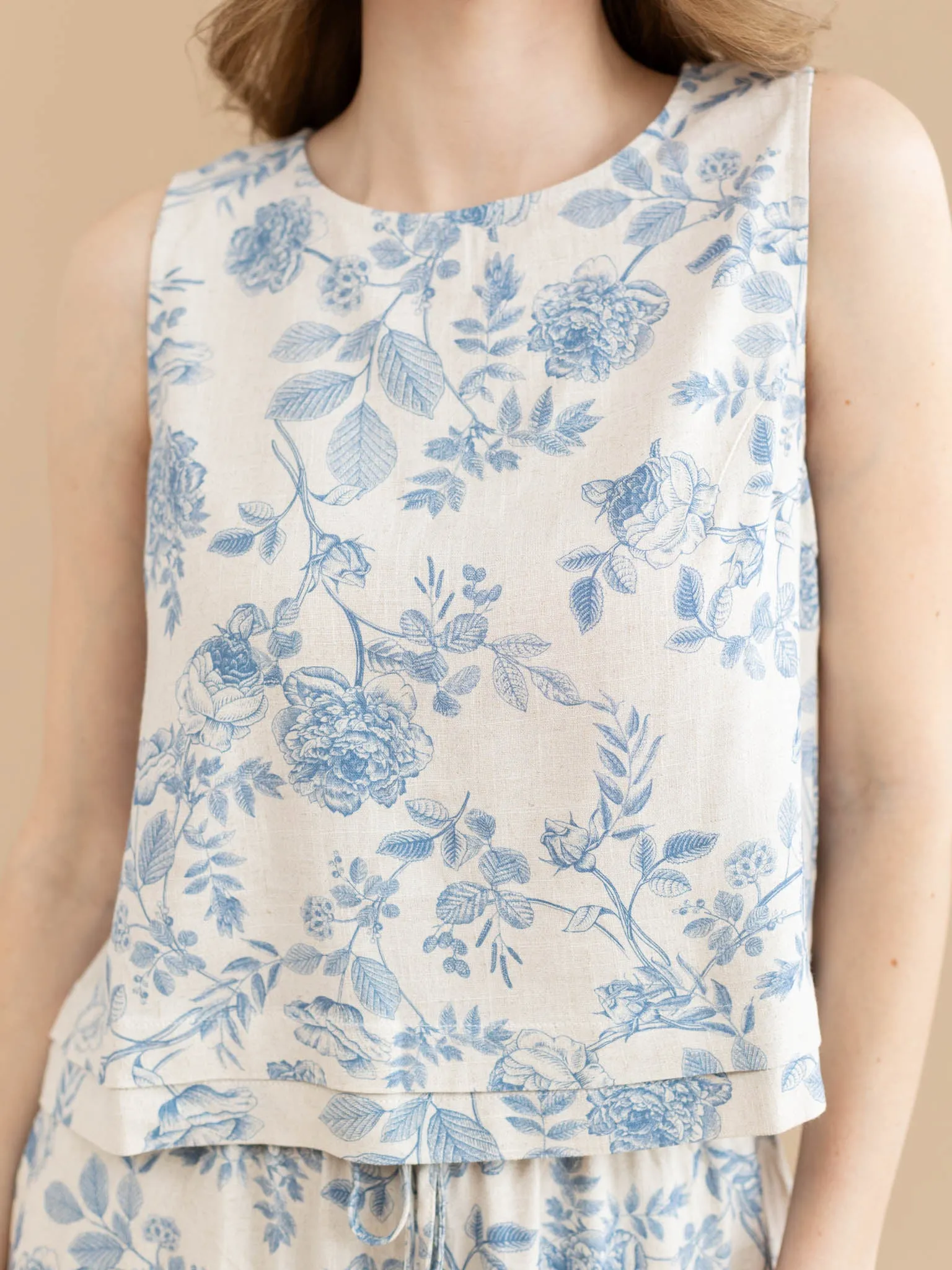 Allie Rose Printed Soft Linen Tank