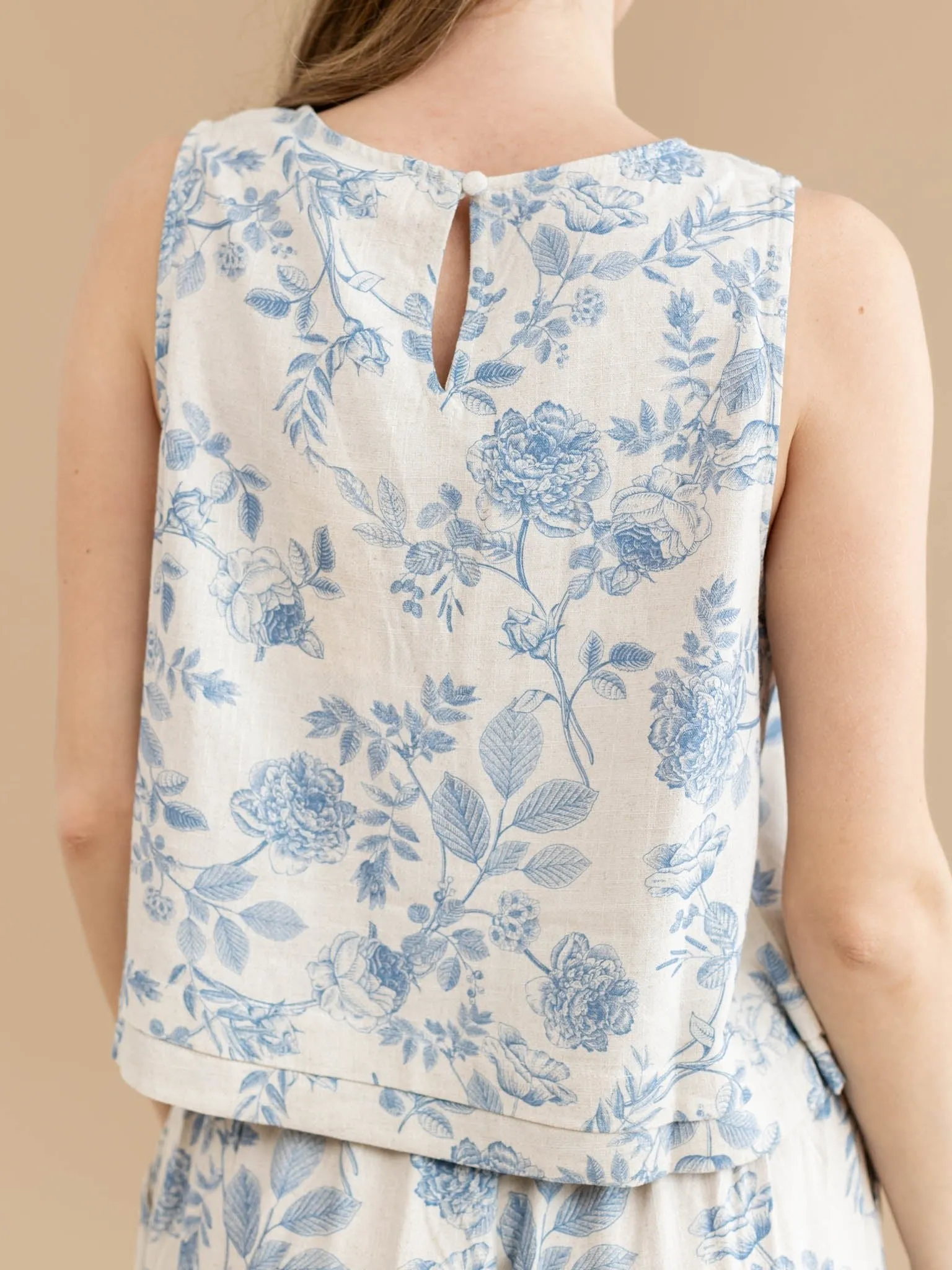 Allie Rose Printed Soft Linen Tank