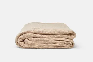 American Made Organic Herringbone Weave Cotton Blanket