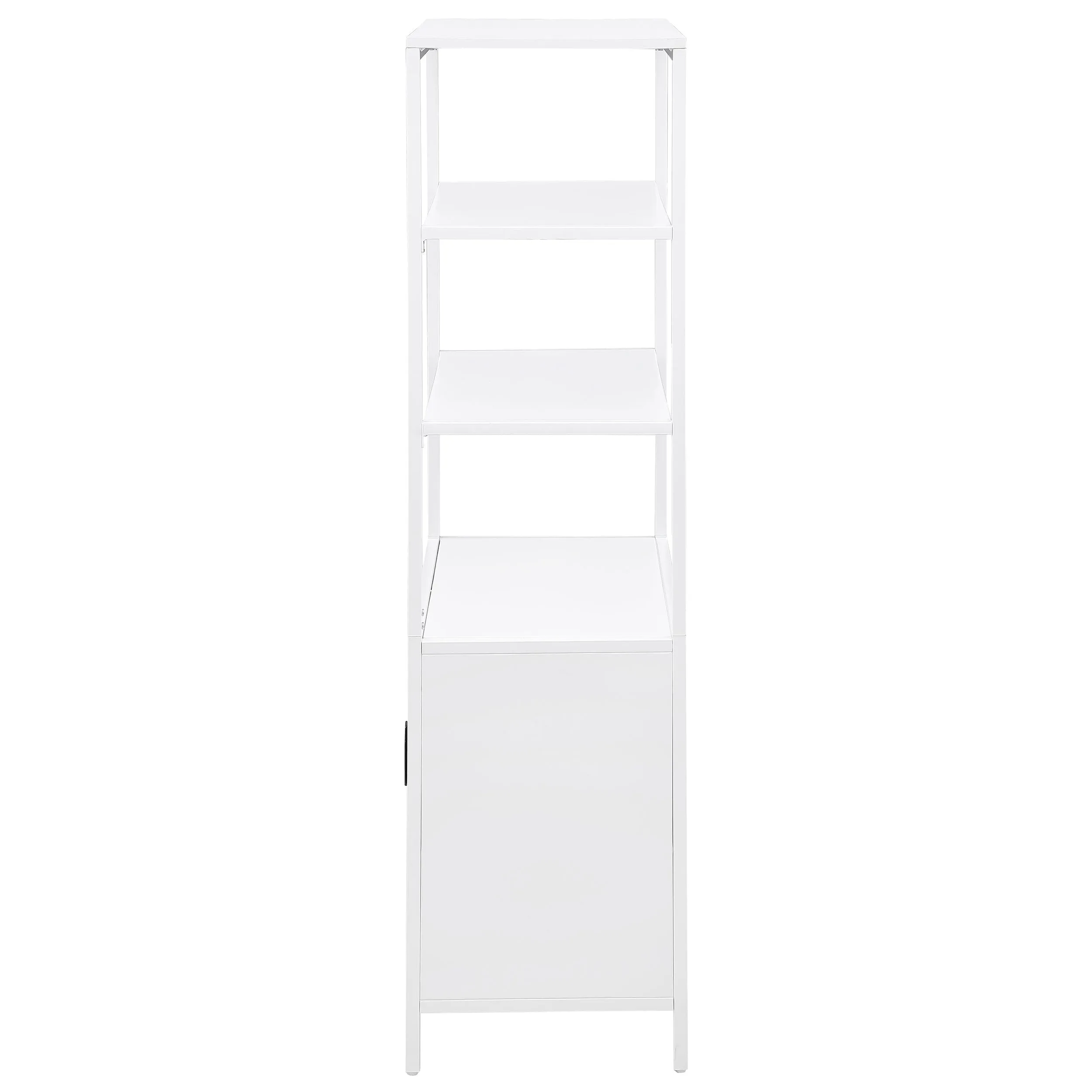 Amherst 3-shelf Radio Weave Cane Metal Accent Cabinet White