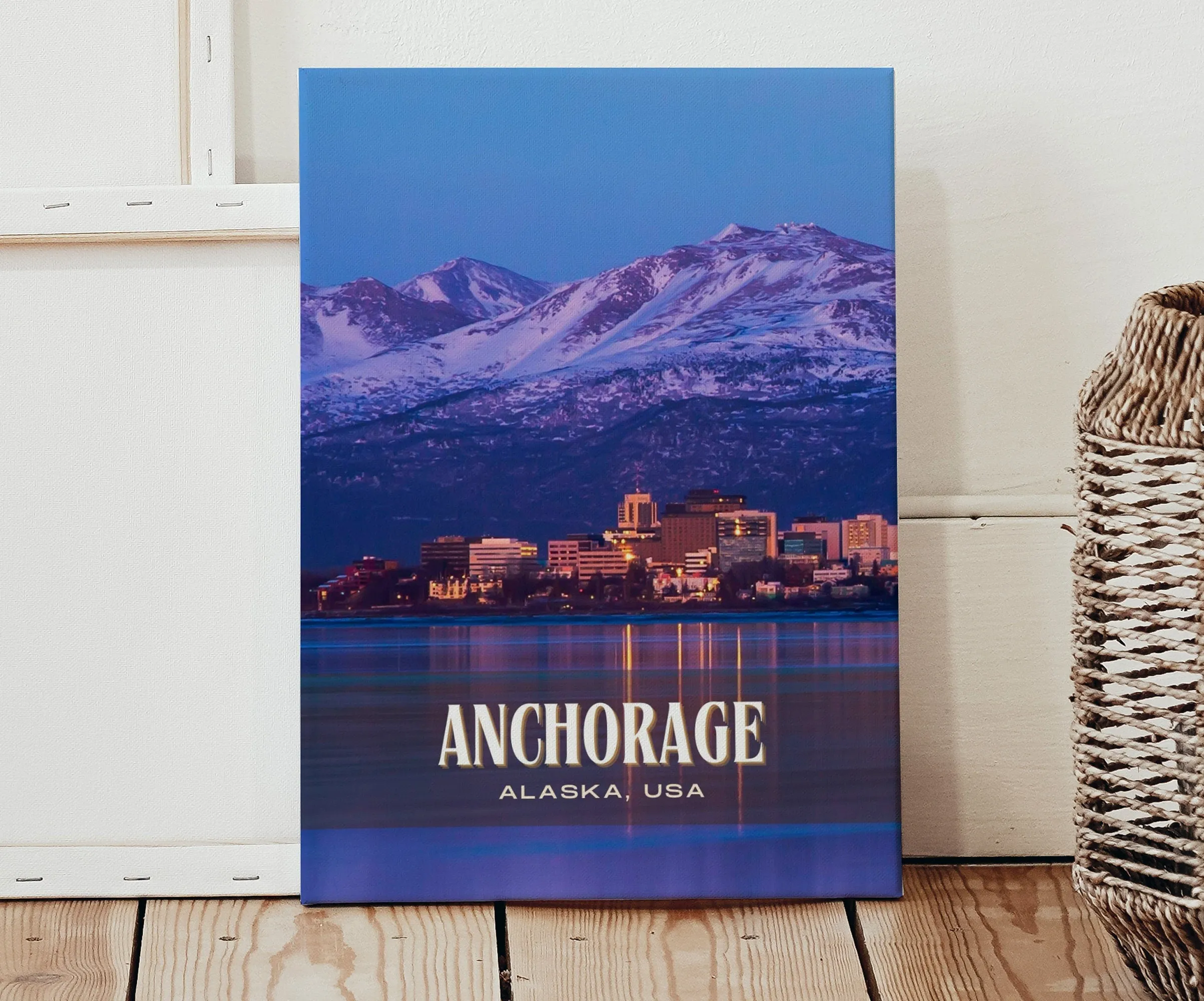 Anchorage Retro Wall Art, Alaska, USA