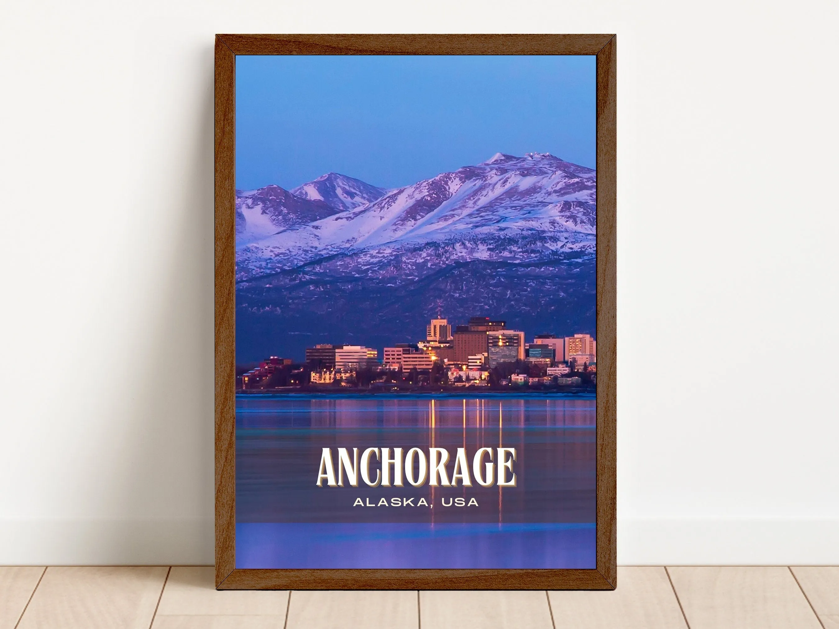 Anchorage Retro Wall Art, Alaska, USA