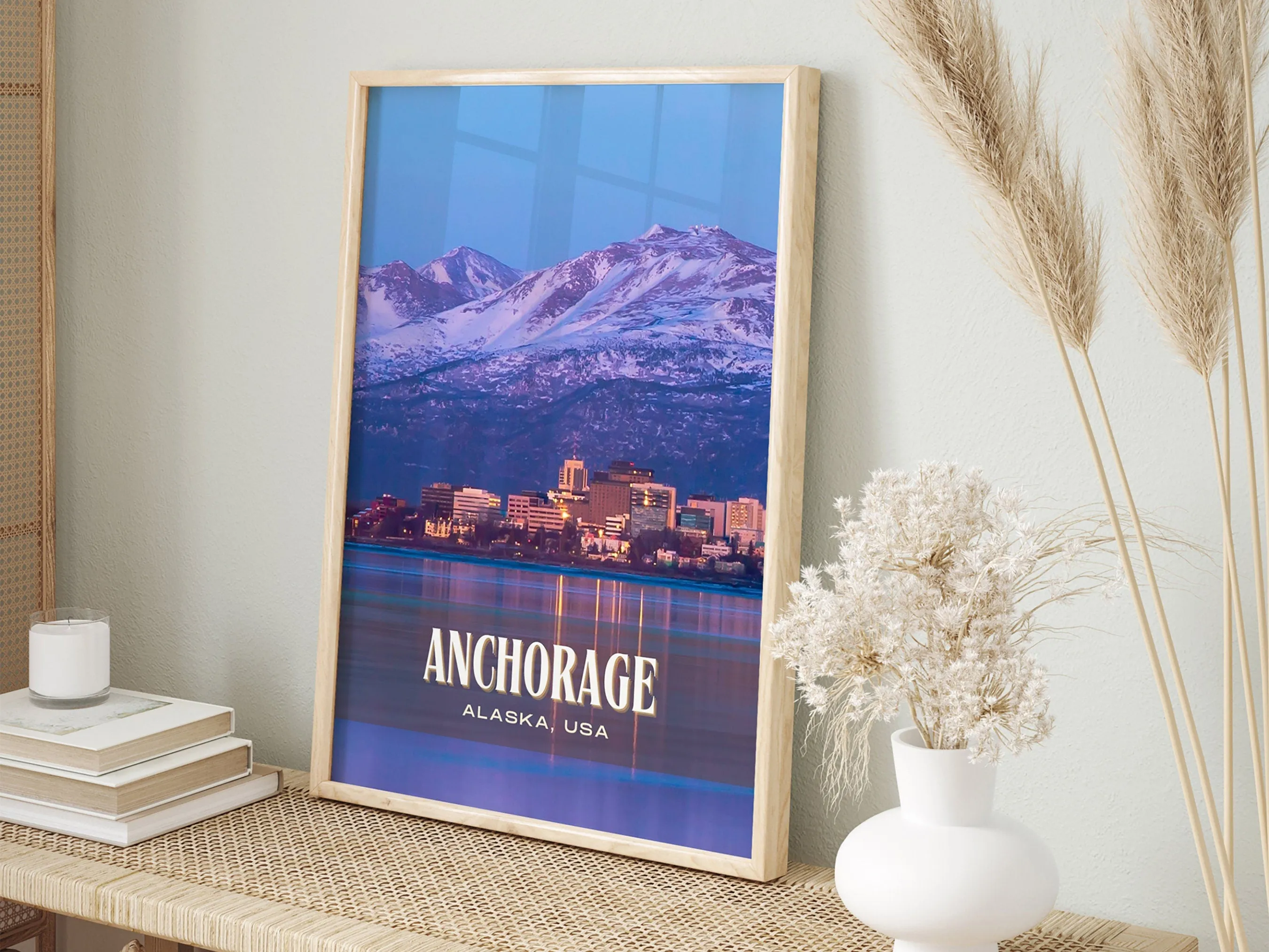 Anchorage Retro Wall Art, Alaska, USA
