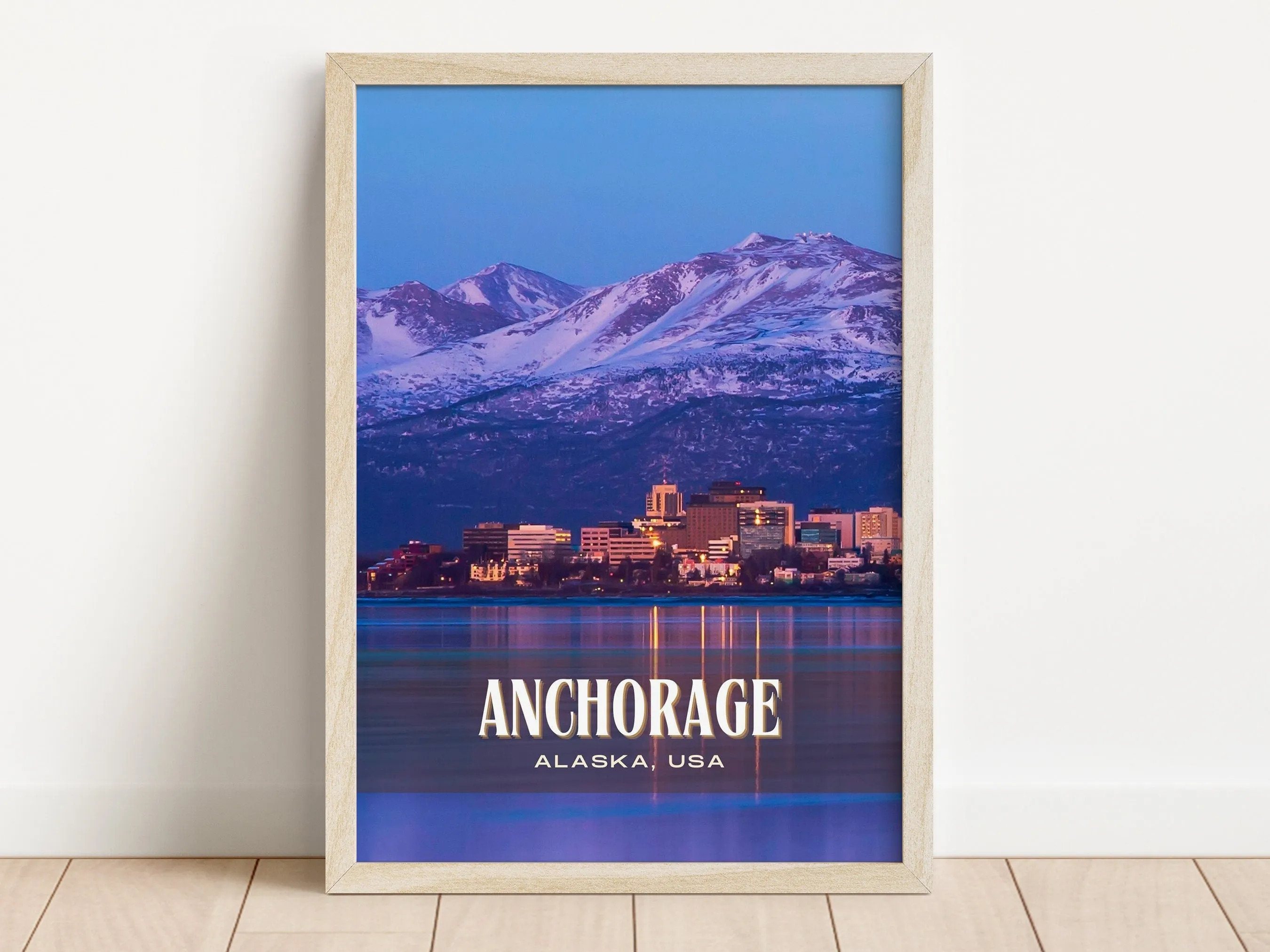 Anchorage Retro Wall Art, Alaska, USA