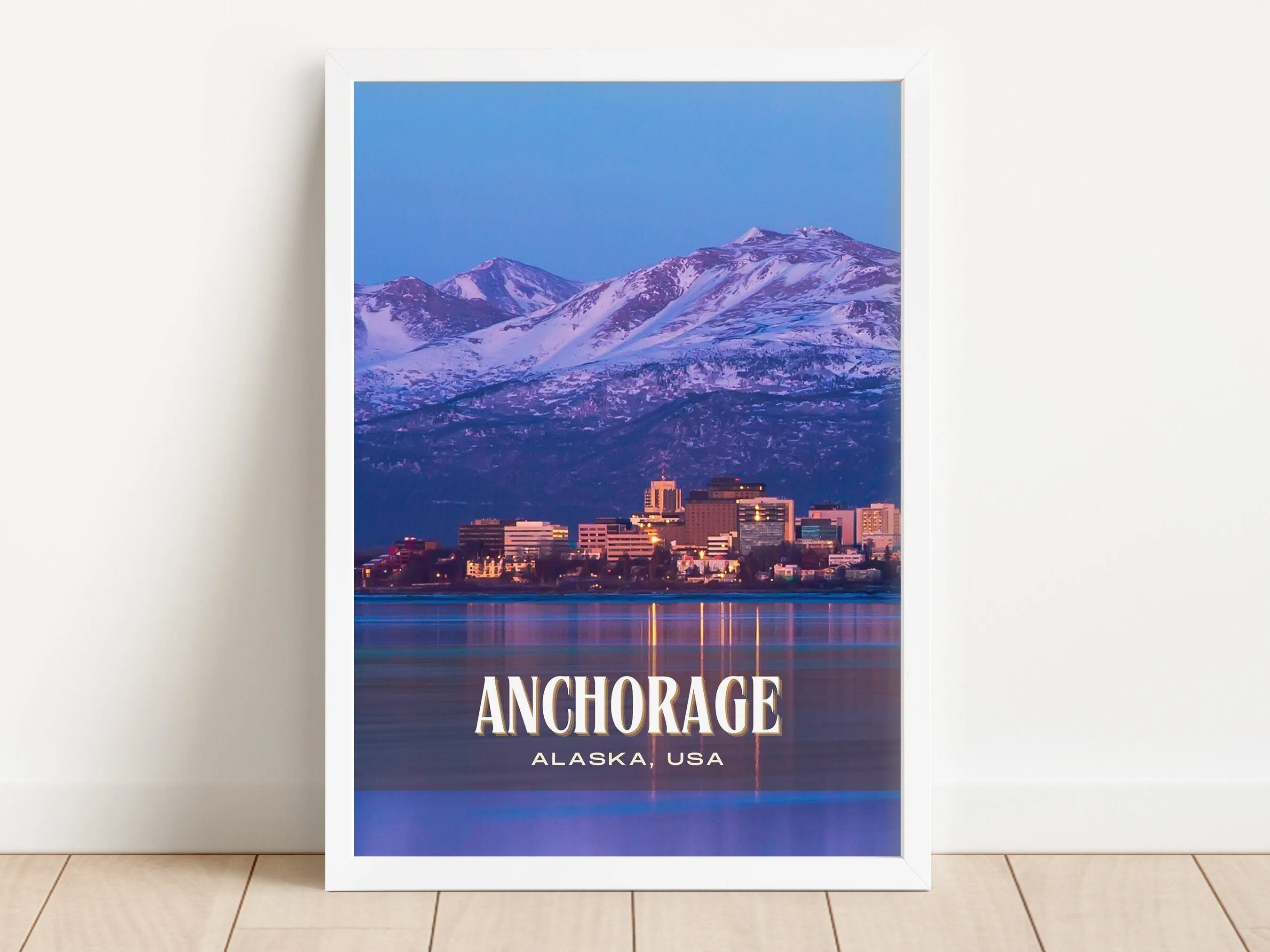 Anchorage Retro Wall Art, Alaska, USA