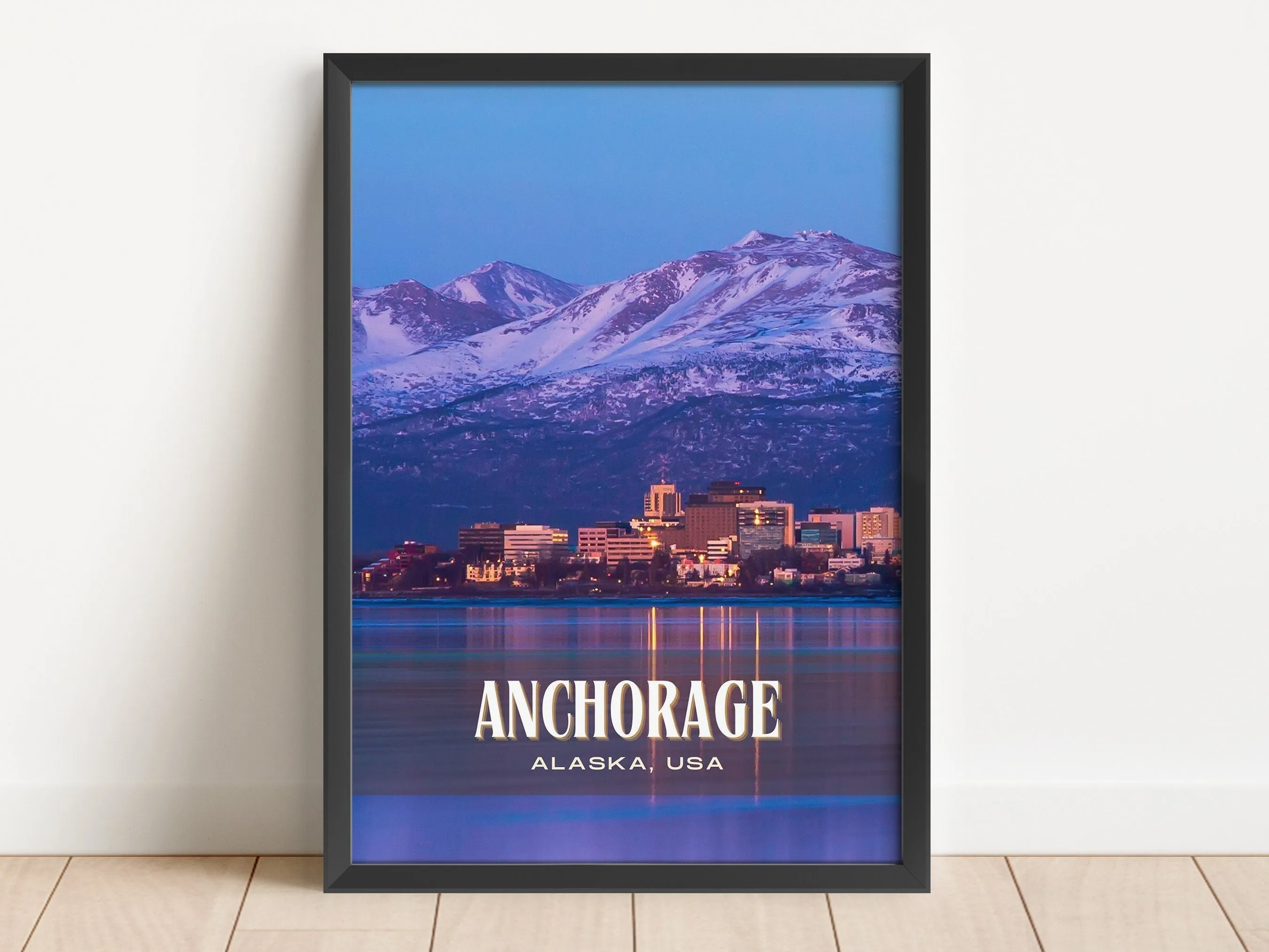 Anchorage Retro Wall Art, Alaska, USA