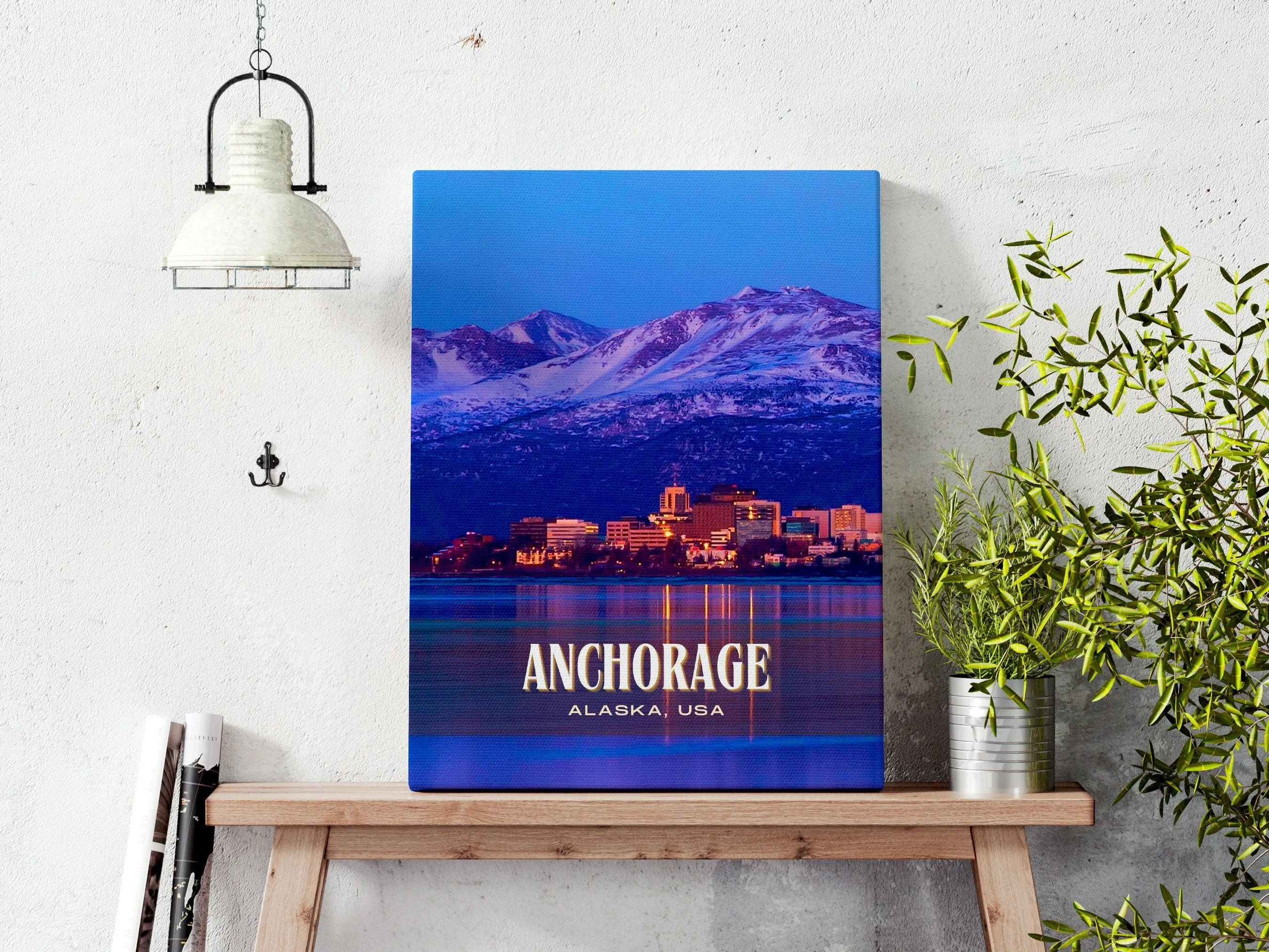 Anchorage Retro Wall Art, Alaska, USA