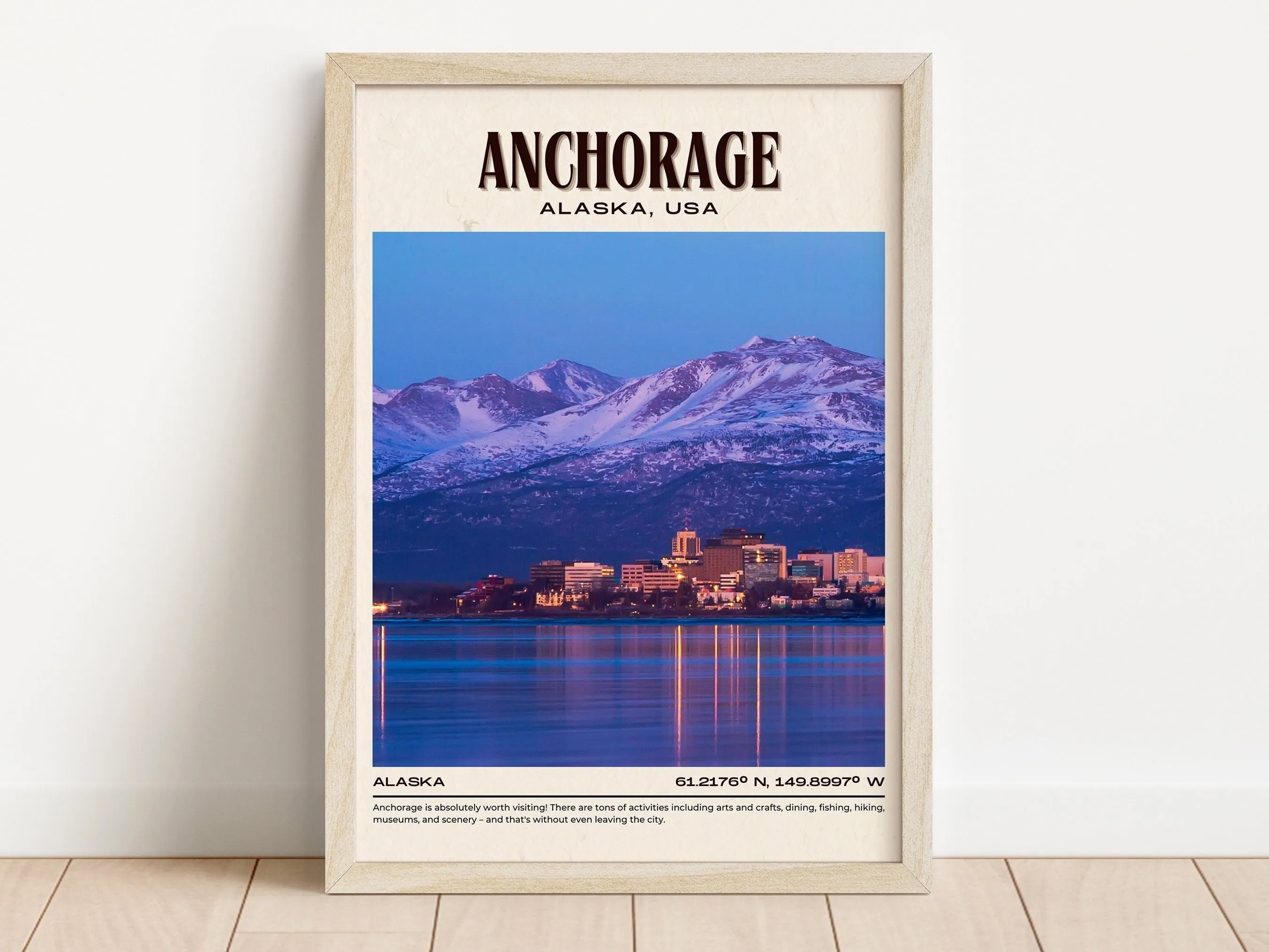 Anchorage Vintage Wall Art, Alaska, USA