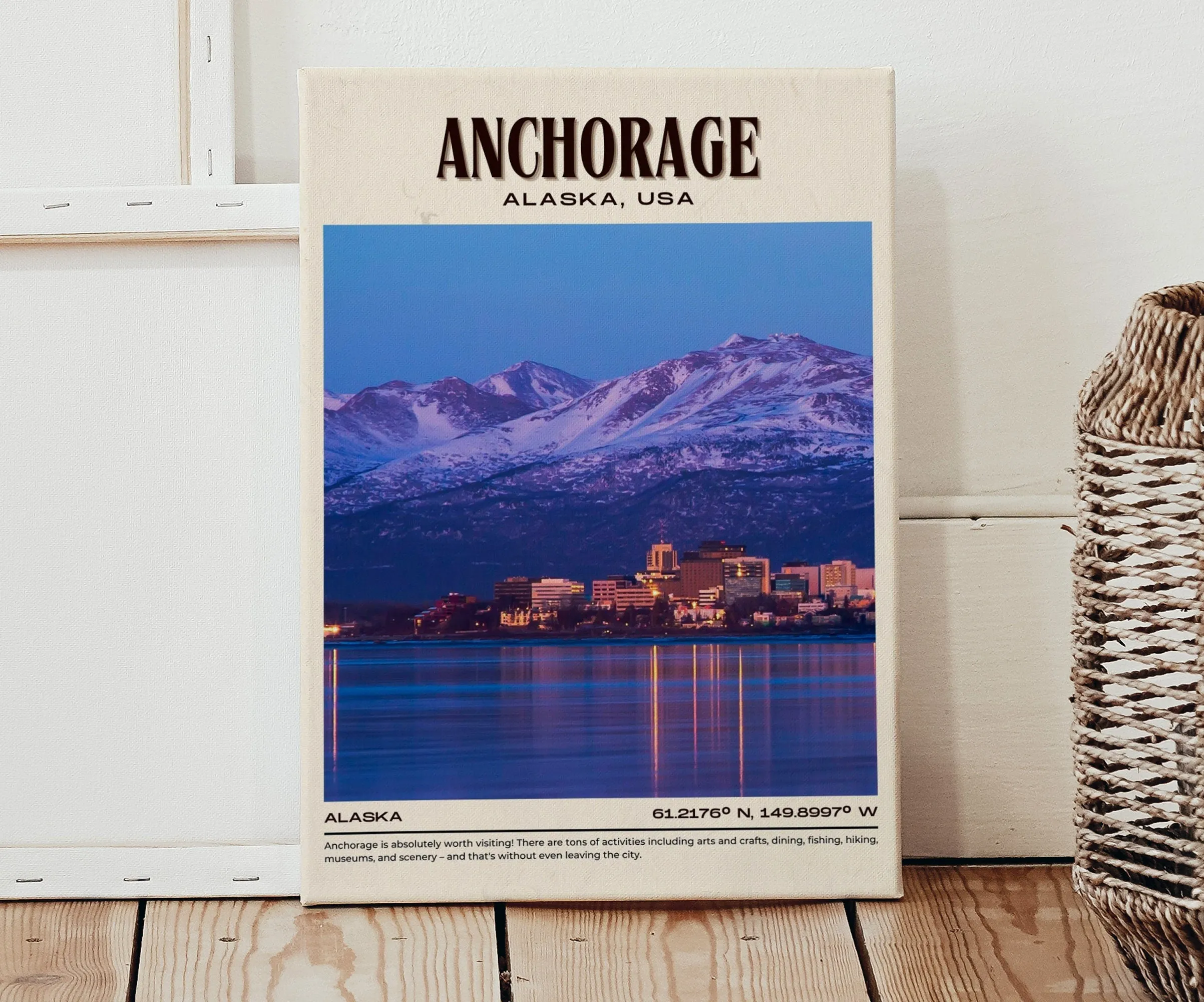 Anchorage Vintage Wall Art, Alaska, USA
