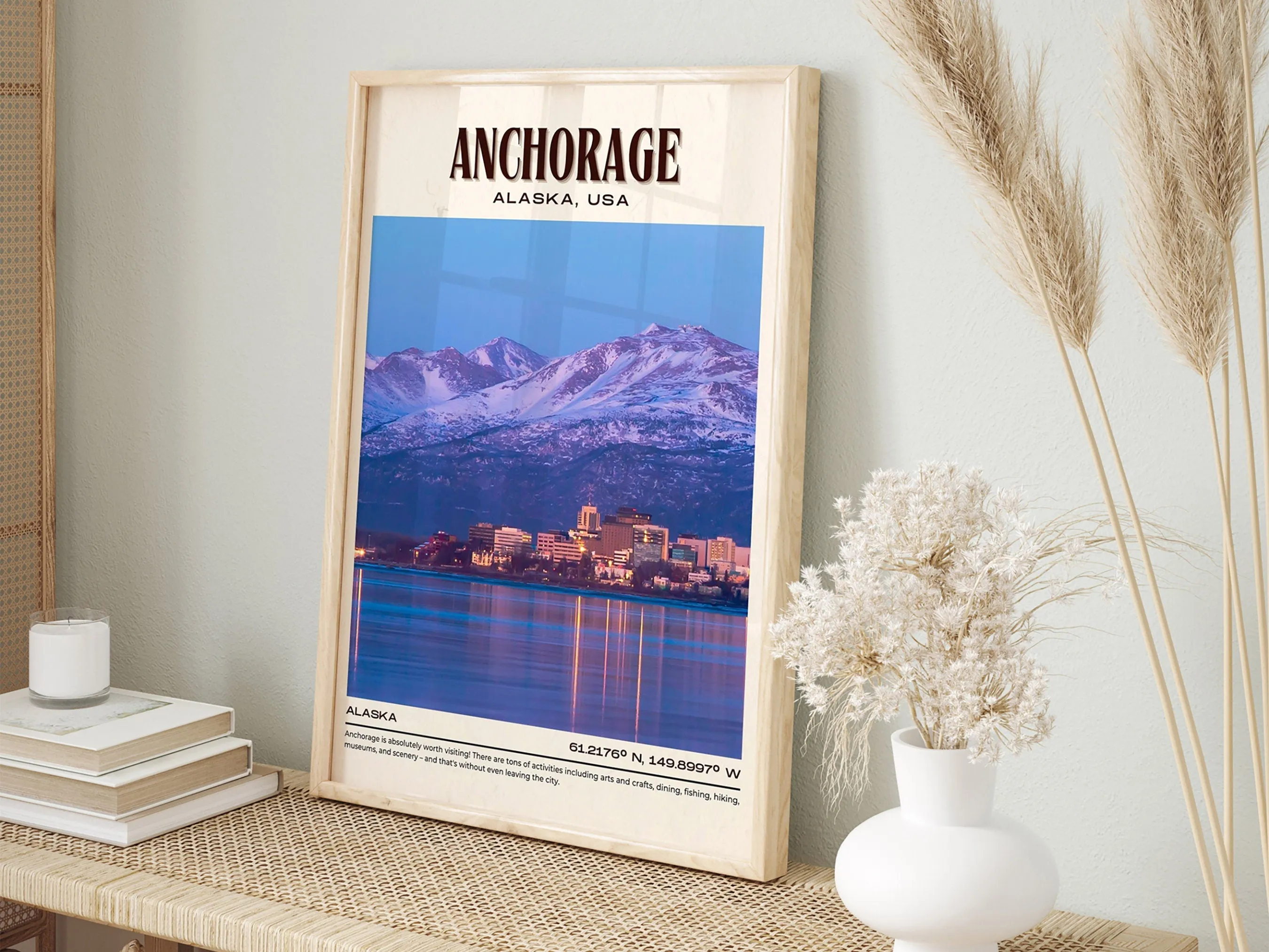 Anchorage Vintage Wall Art, Alaska, USA