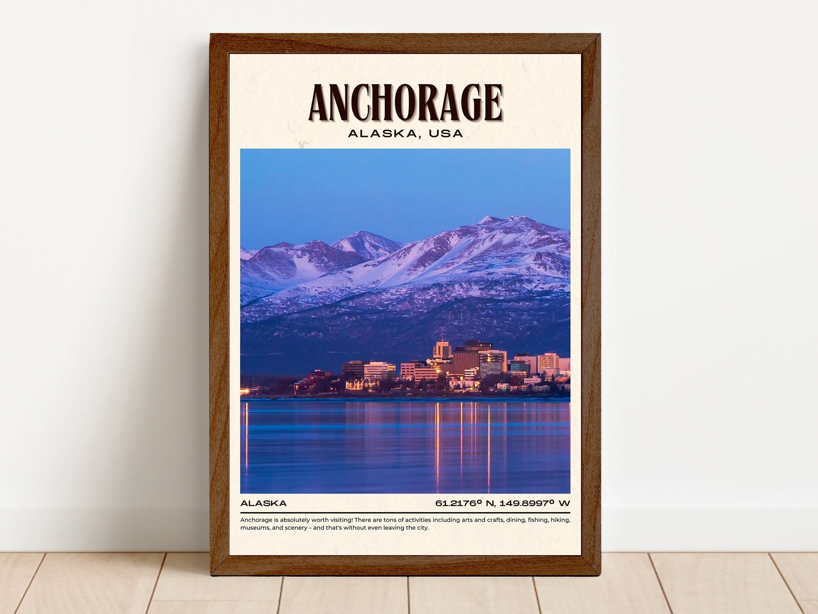 Anchorage Vintage Wall Art, Alaska, USA