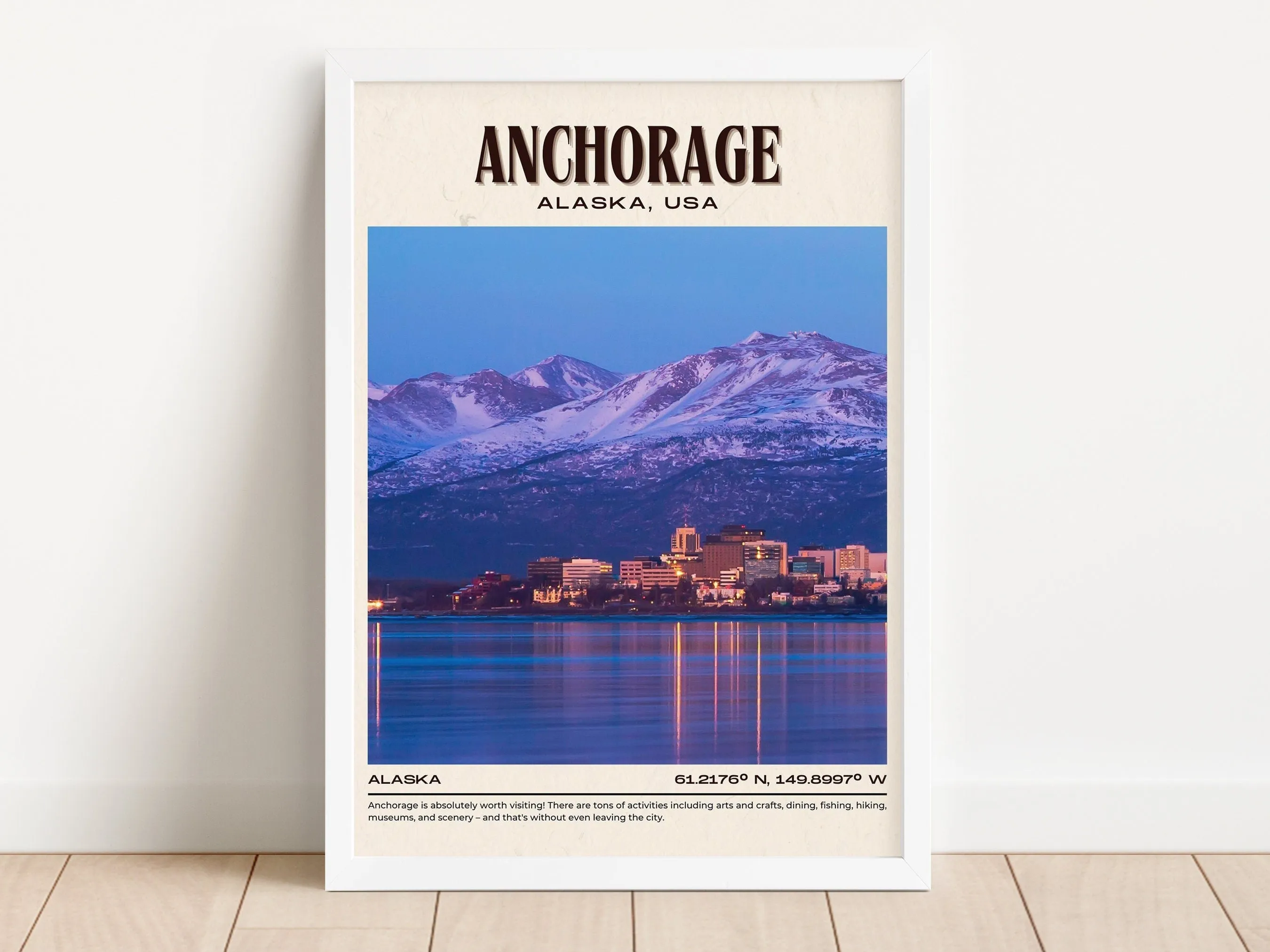 Anchorage Vintage Wall Art, Alaska, USA