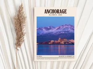 Anchorage Vintage Wall Art, Alaska, USA