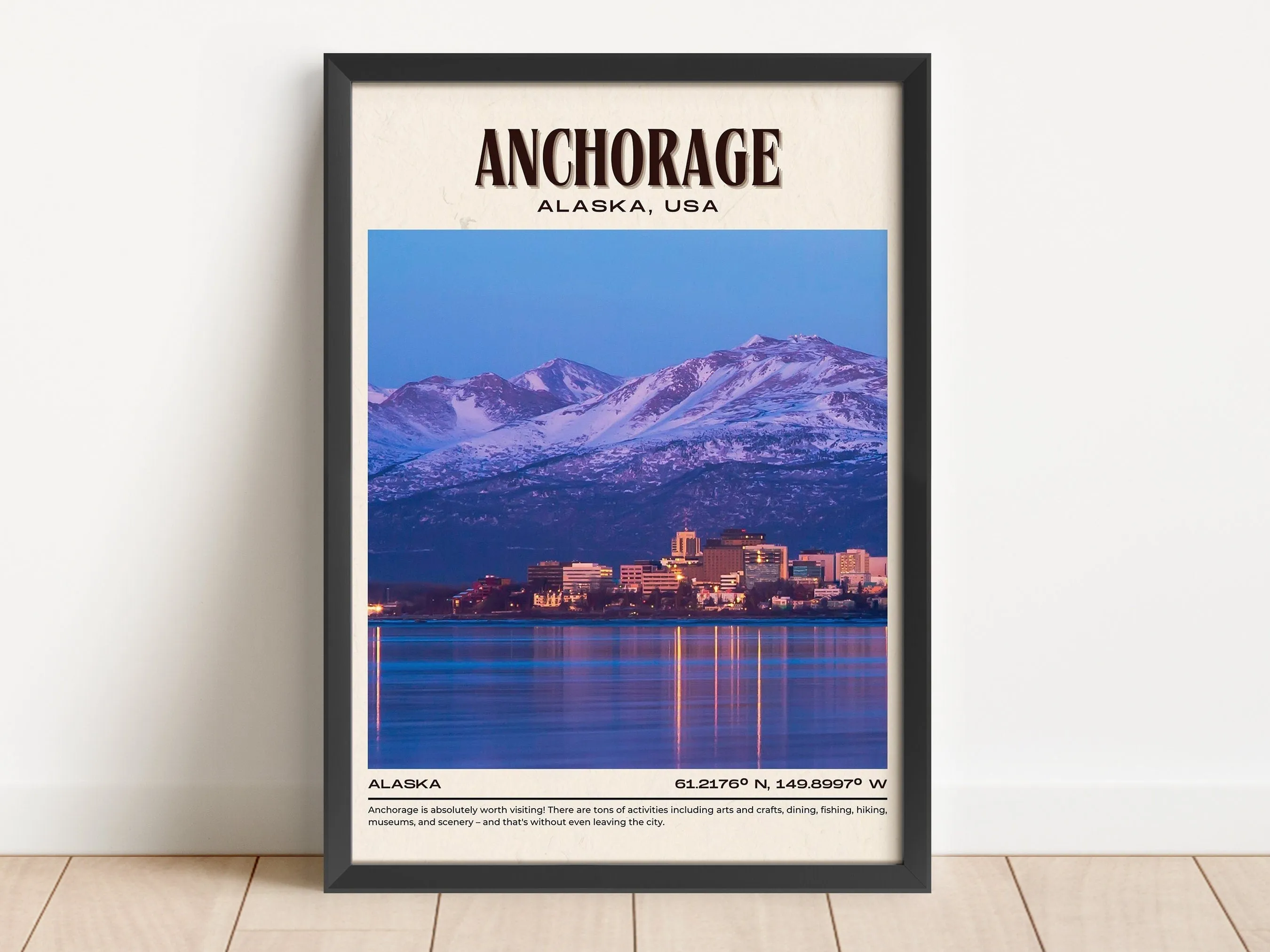 Anchorage Vintage Wall Art, Alaska, USA