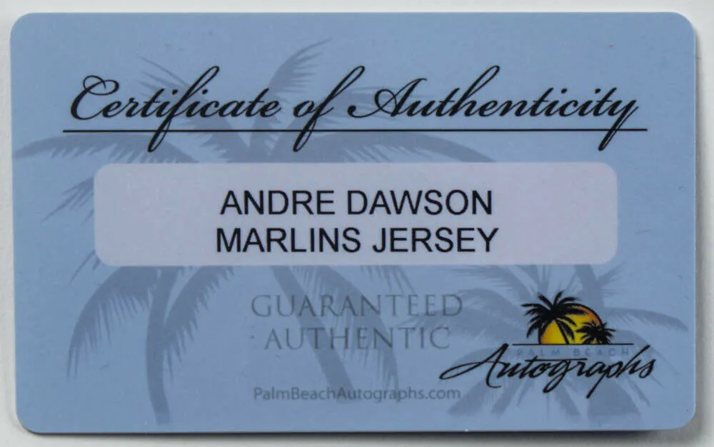 Andre Dawson Signed Florida Marlins Mitchell & Ness MLB Jersey (Palm Beach COA)