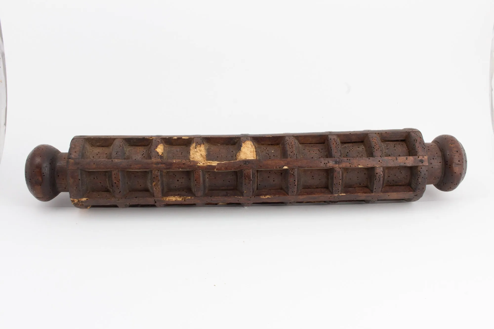 Antique Italian Wood Ravioli Rolling Pin