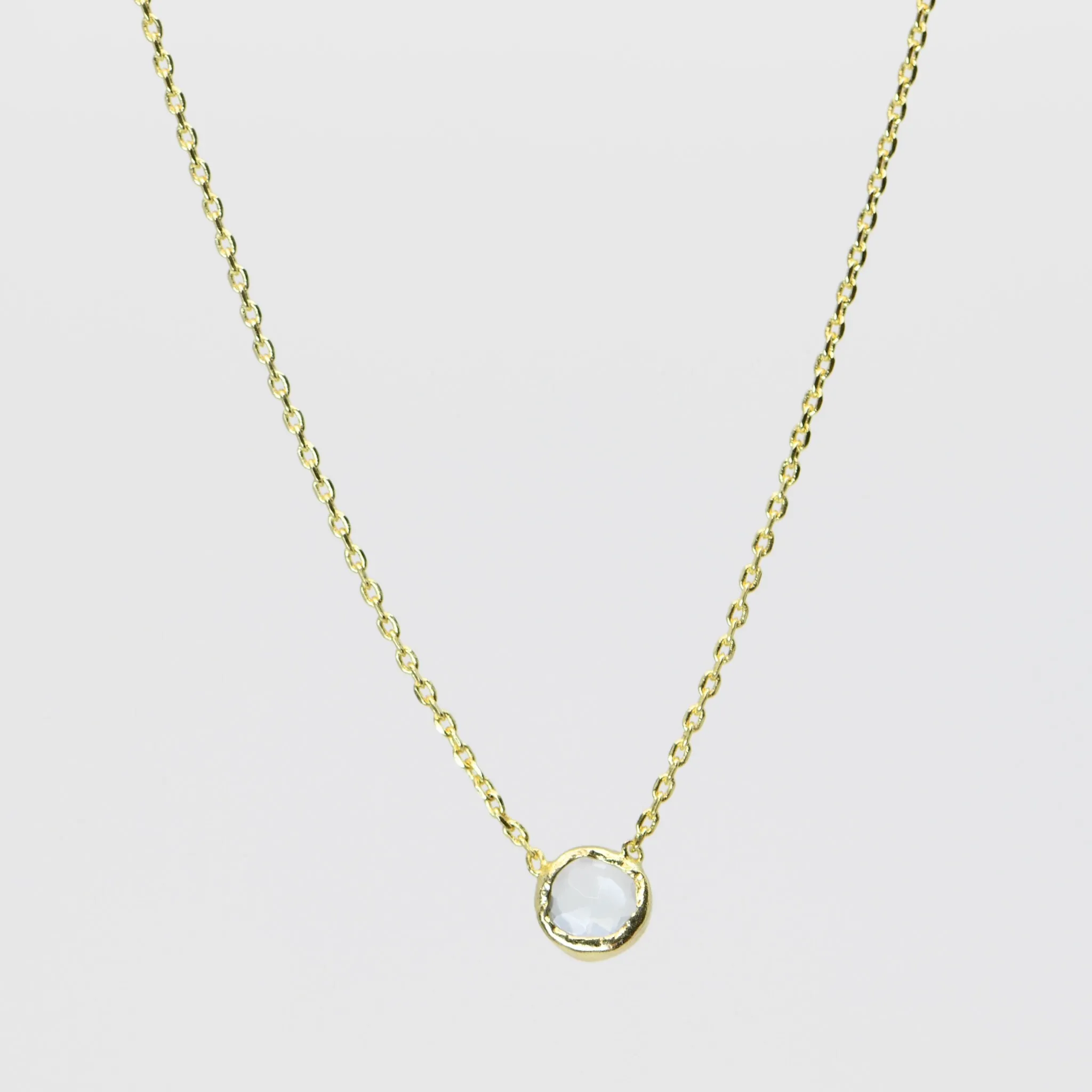 Aqua Blue Topaz Spirit Stone Necklace - Gold