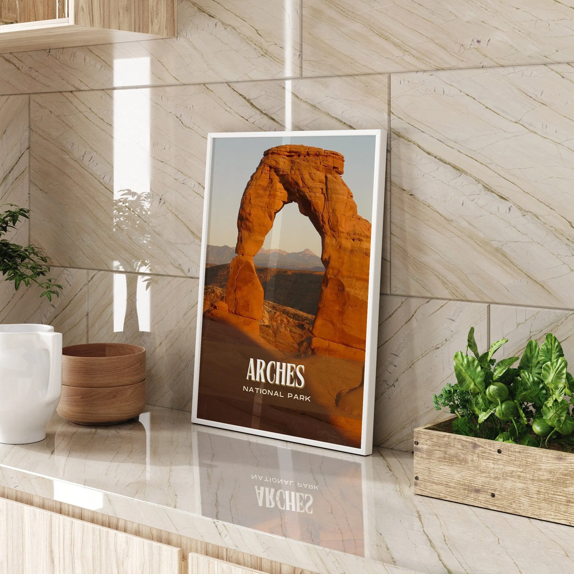 Arches National Park Retro Wall Art, Utah, USA