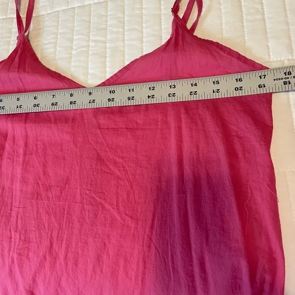 Aspiga Cotton Crepe Sheer Flowy Cotton Midi Dress Boho Pink Sz S Designer
