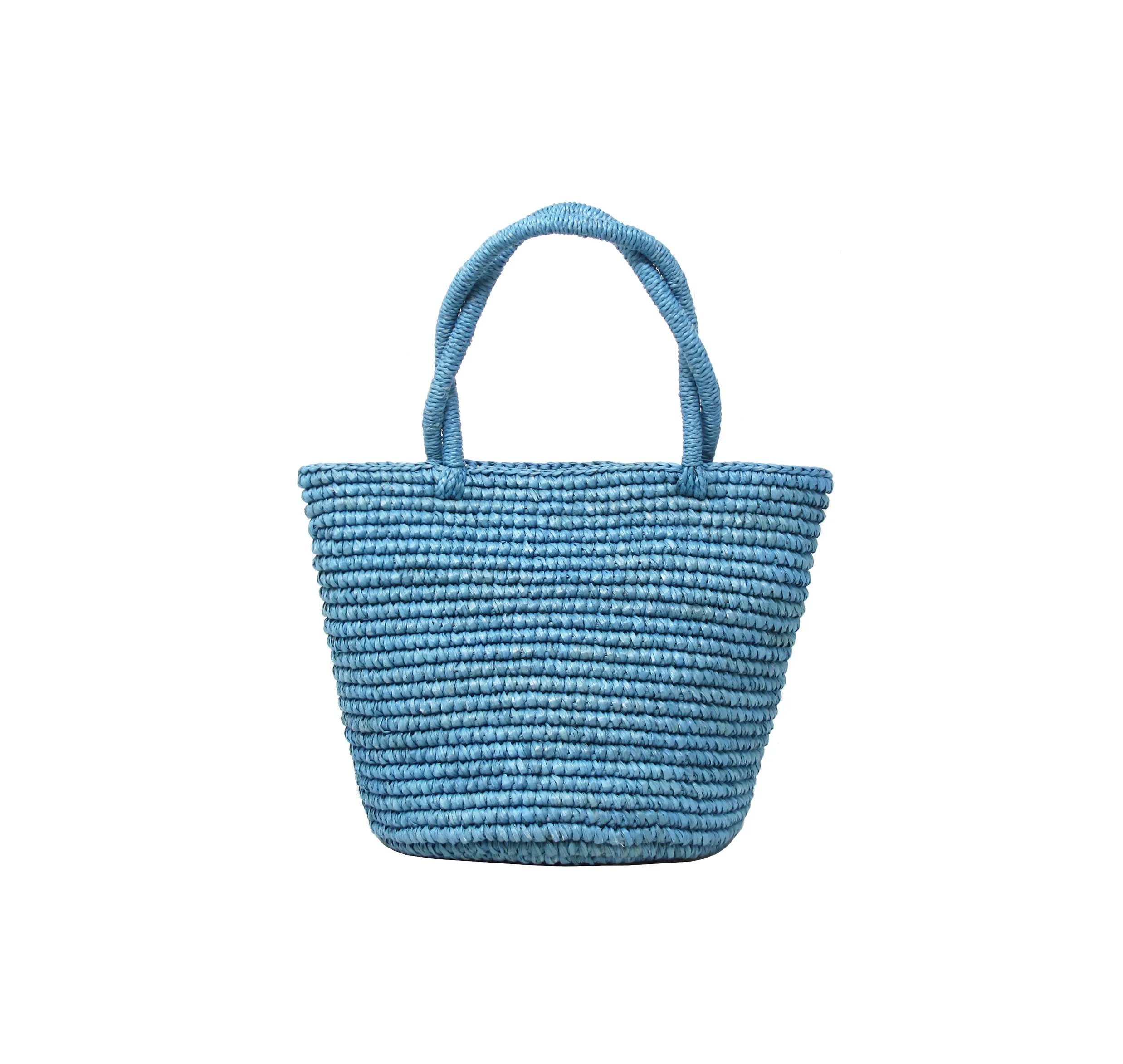 Baby tote woven straw solid