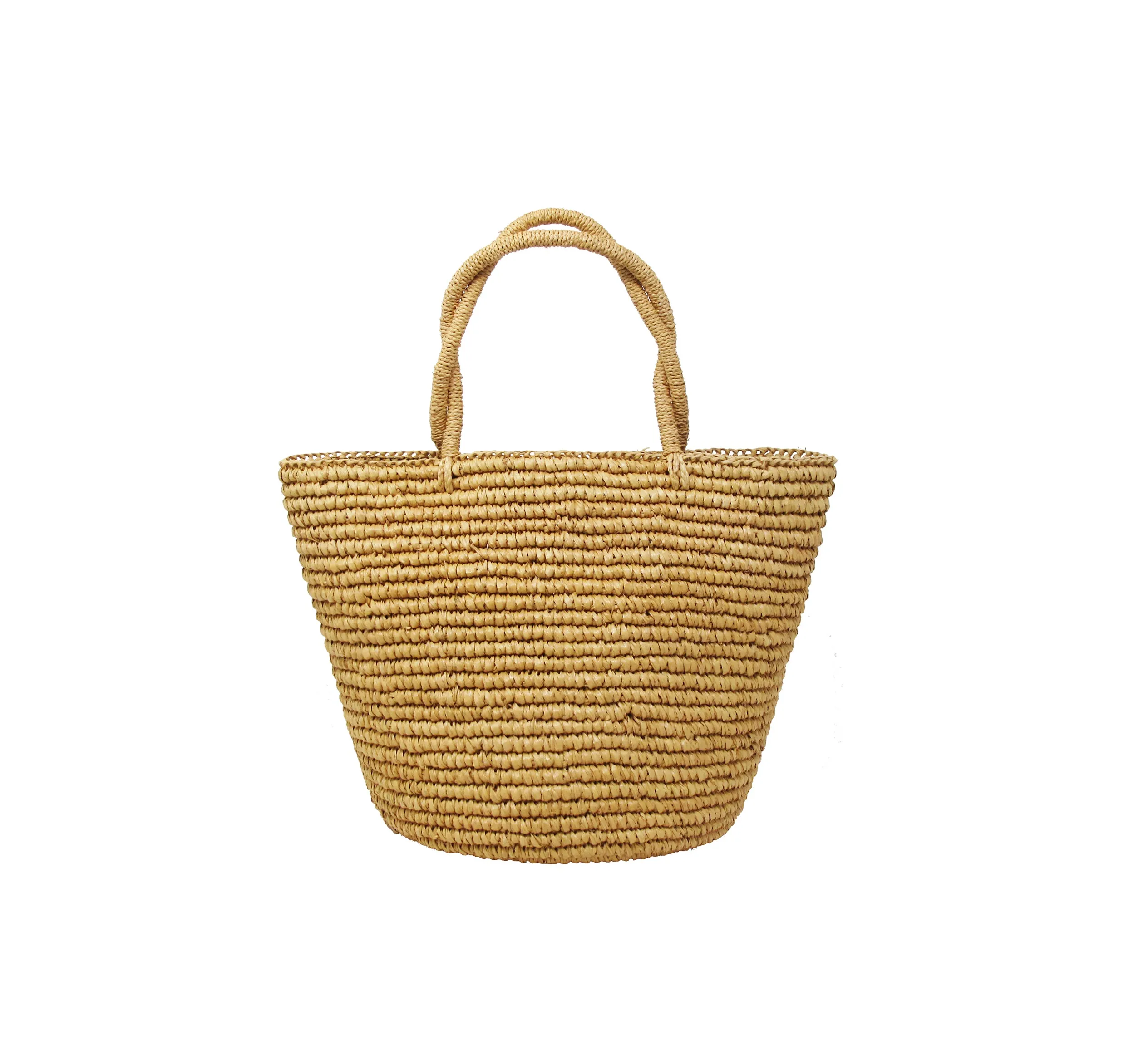 Baby tote woven straw solid