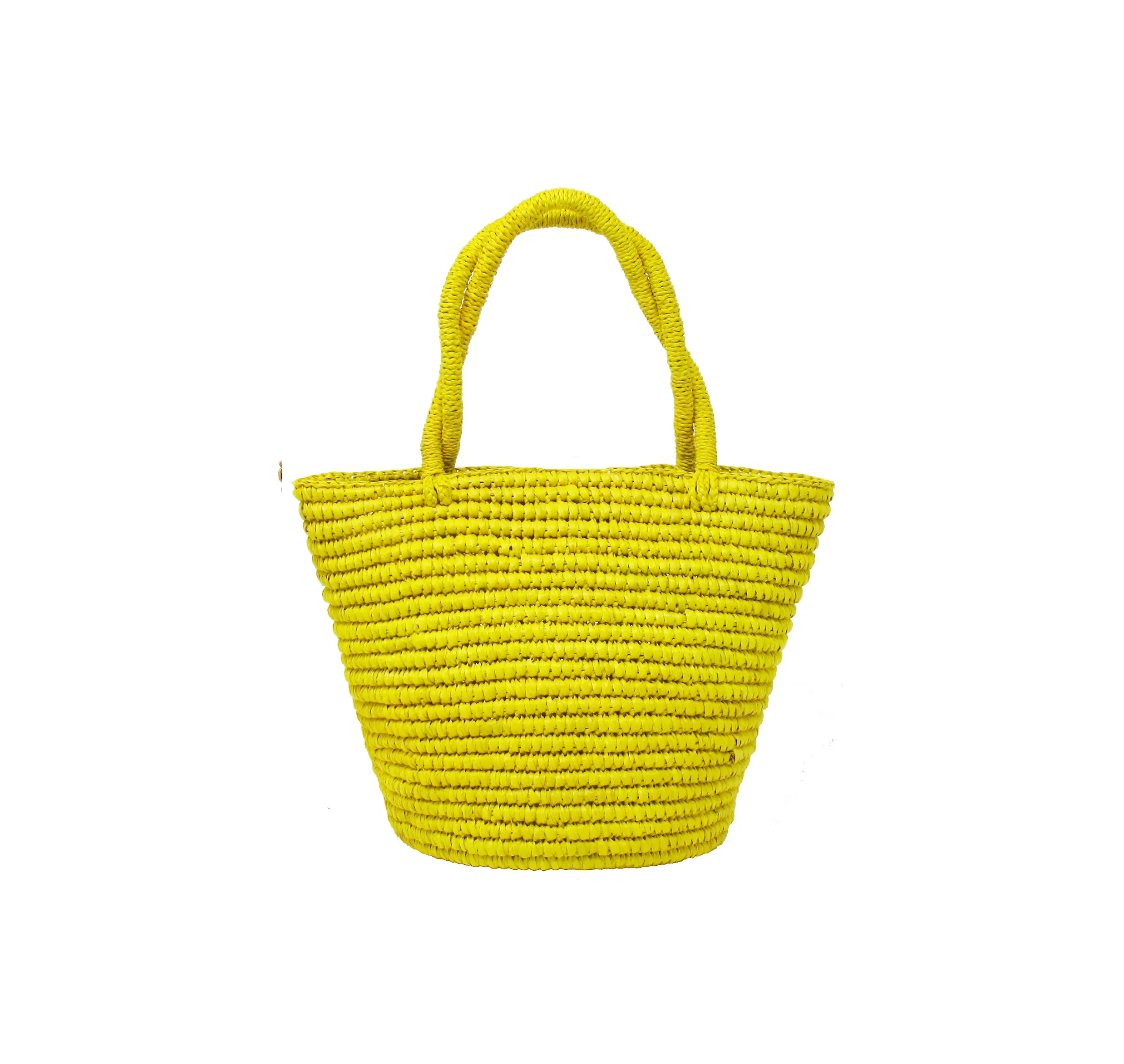 Baby tote woven straw solid