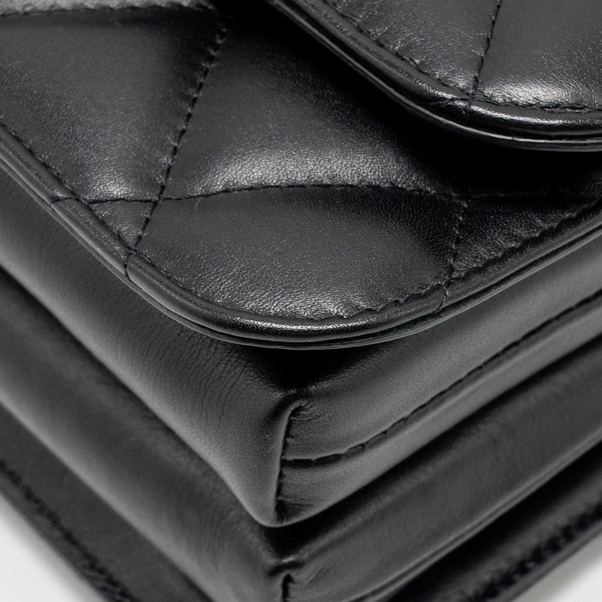 Balenciaga B. Shoulder Bag Quilted Calfskin Black Ruthenium Hardware
