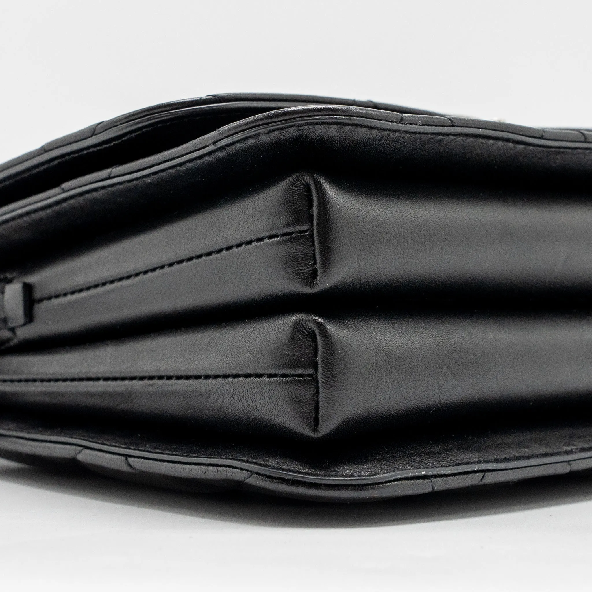 Balenciaga B. Shoulder Bag Quilted Calfskin Black Ruthenium Hardware