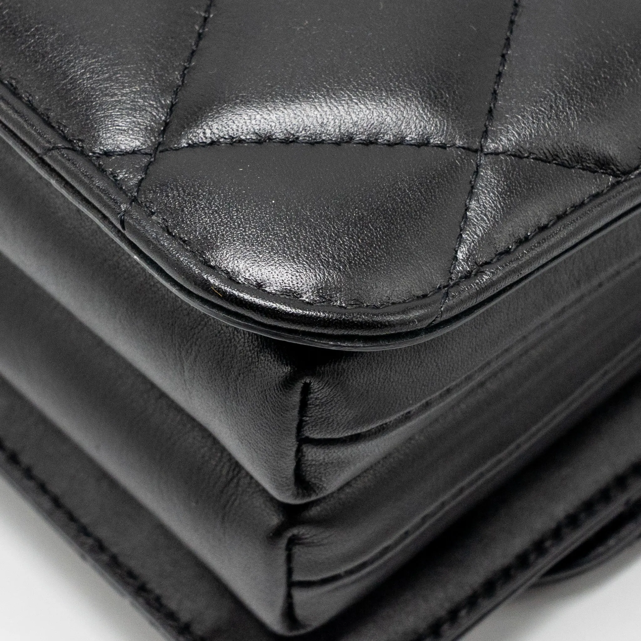 Balenciaga B. Shoulder Bag Quilted Calfskin Black Ruthenium Hardware