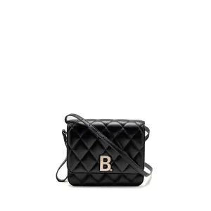 Balenciaga B. Shoulder Bag Quilted Calfskin Black Ruthenium Hardware