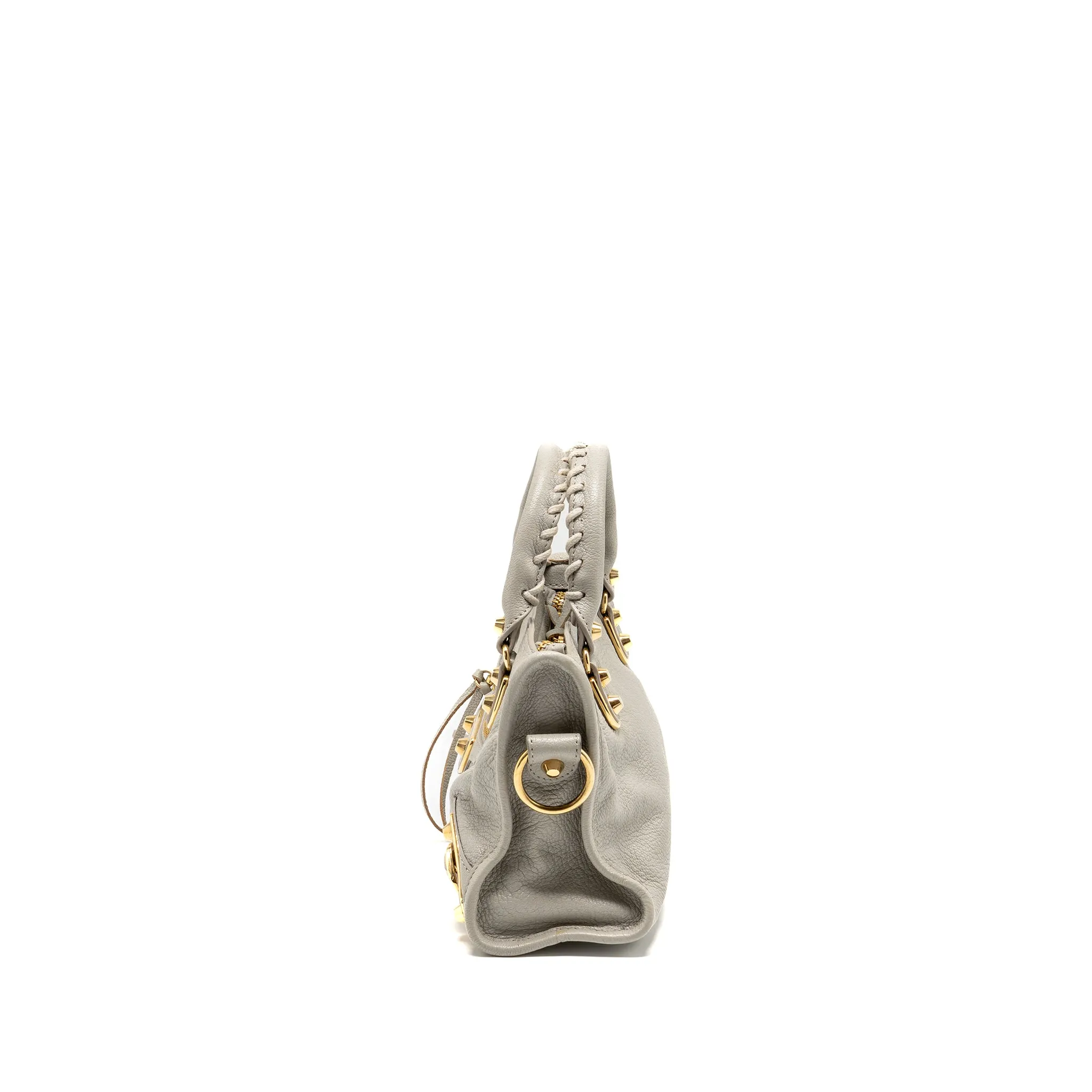 Balenciaga Mini City Bag Calfskin Light Grey GHW