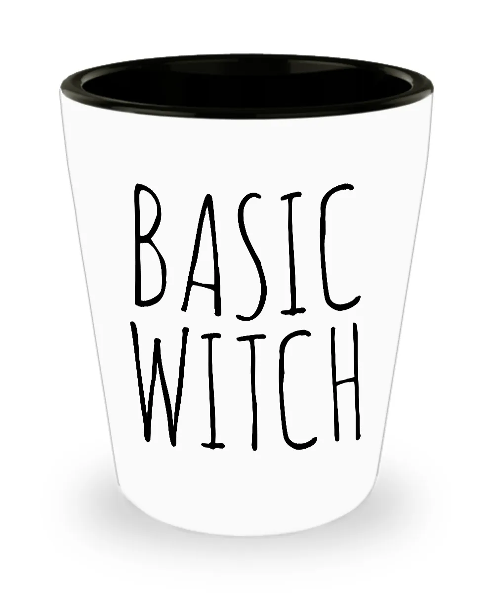 Basic Witch Shot Glasses Funny Halloween Ceramic Shot Glass Gifts for Witches