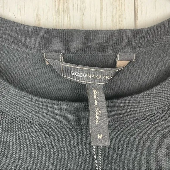 BCBGMAXAZRIA NWT black snap sweater medium