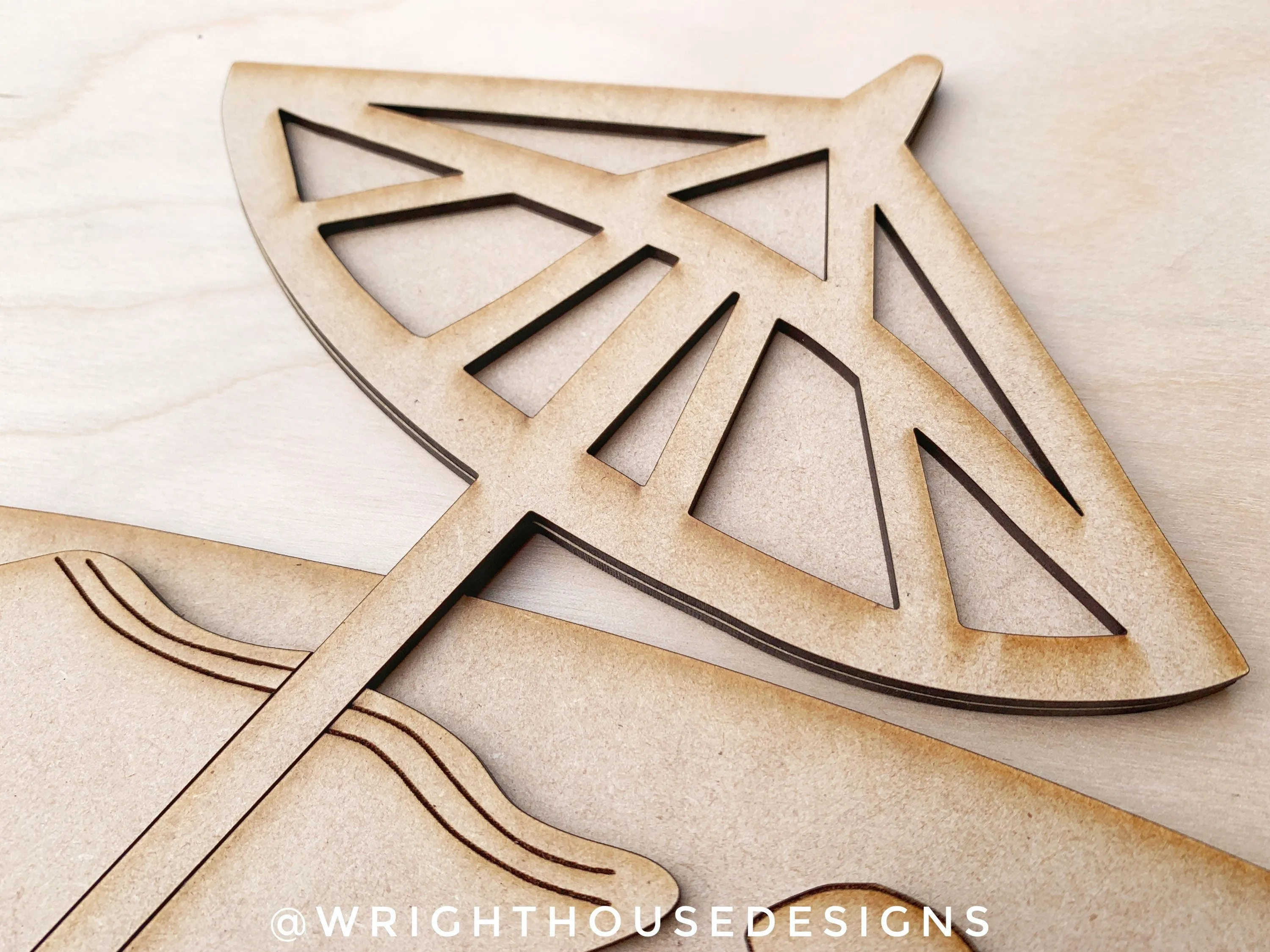Beach Bum Umbrella Summer Door Hanger Round Bundle - Sign Making and DIY Kits - Cut File For Glowforge Lasers - Digital SVG File