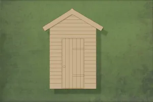 Beach hut etched - wooden craft blank - 4mm Plywood
