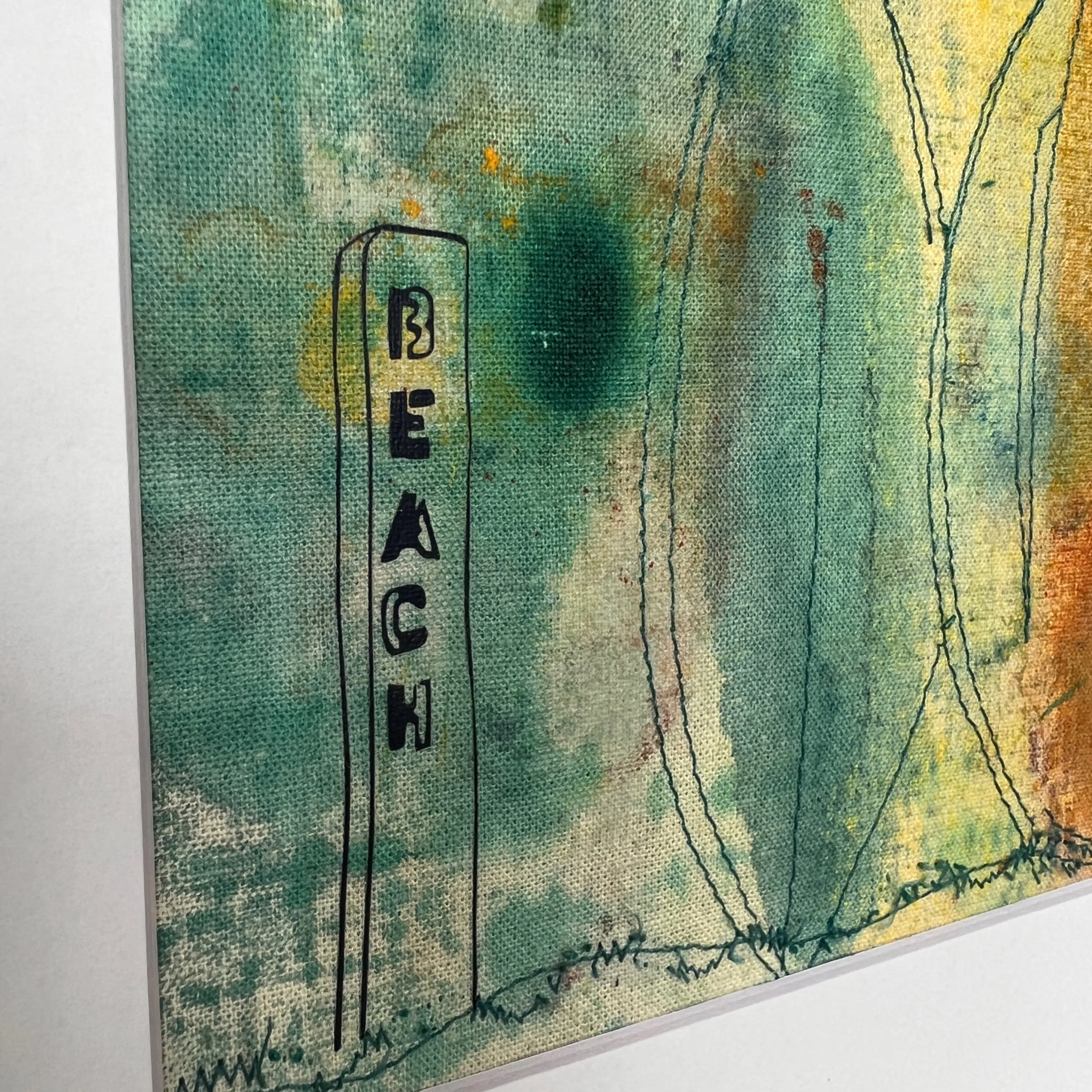 beach signs - painted mixed media art print
