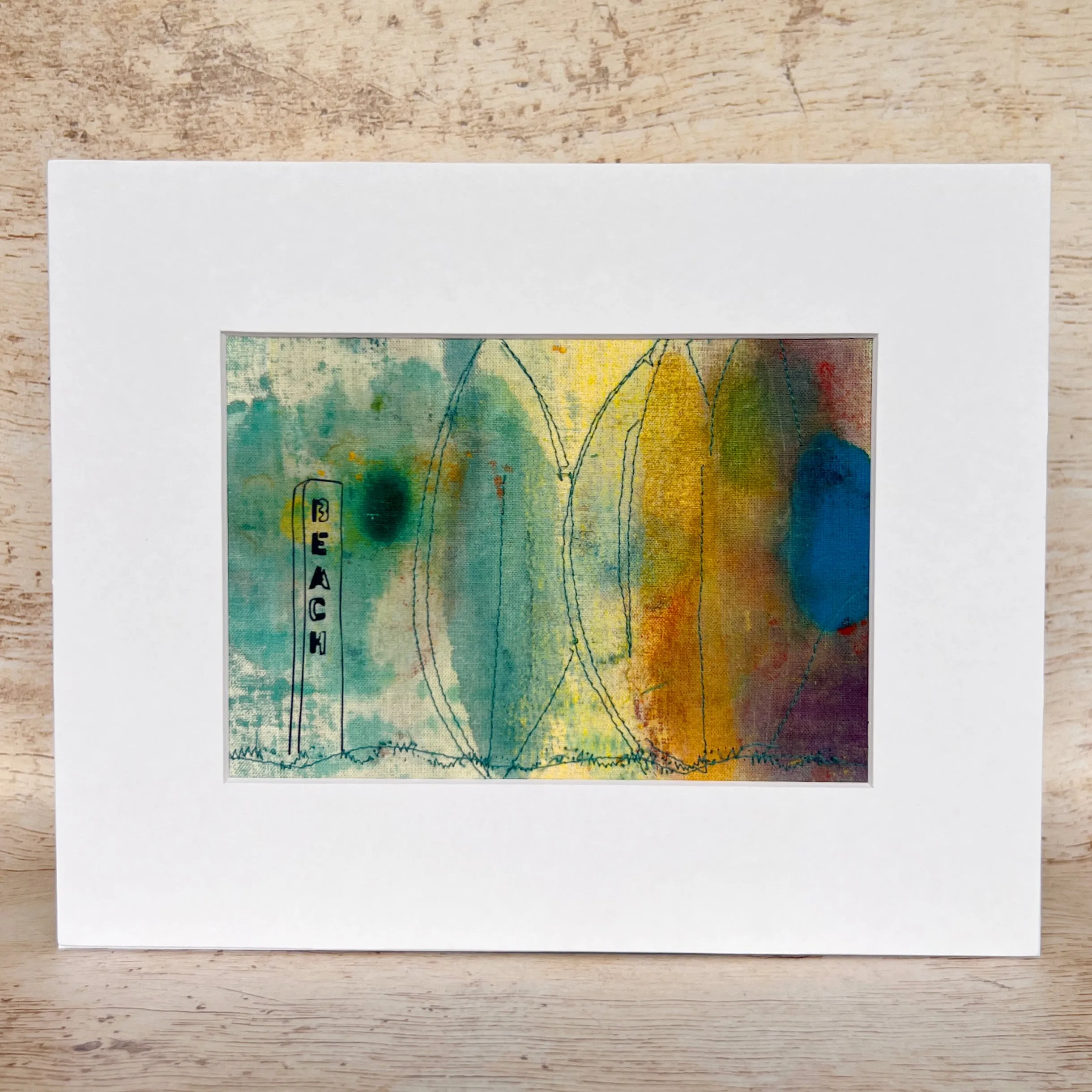 beach signs - painted mixed media art print