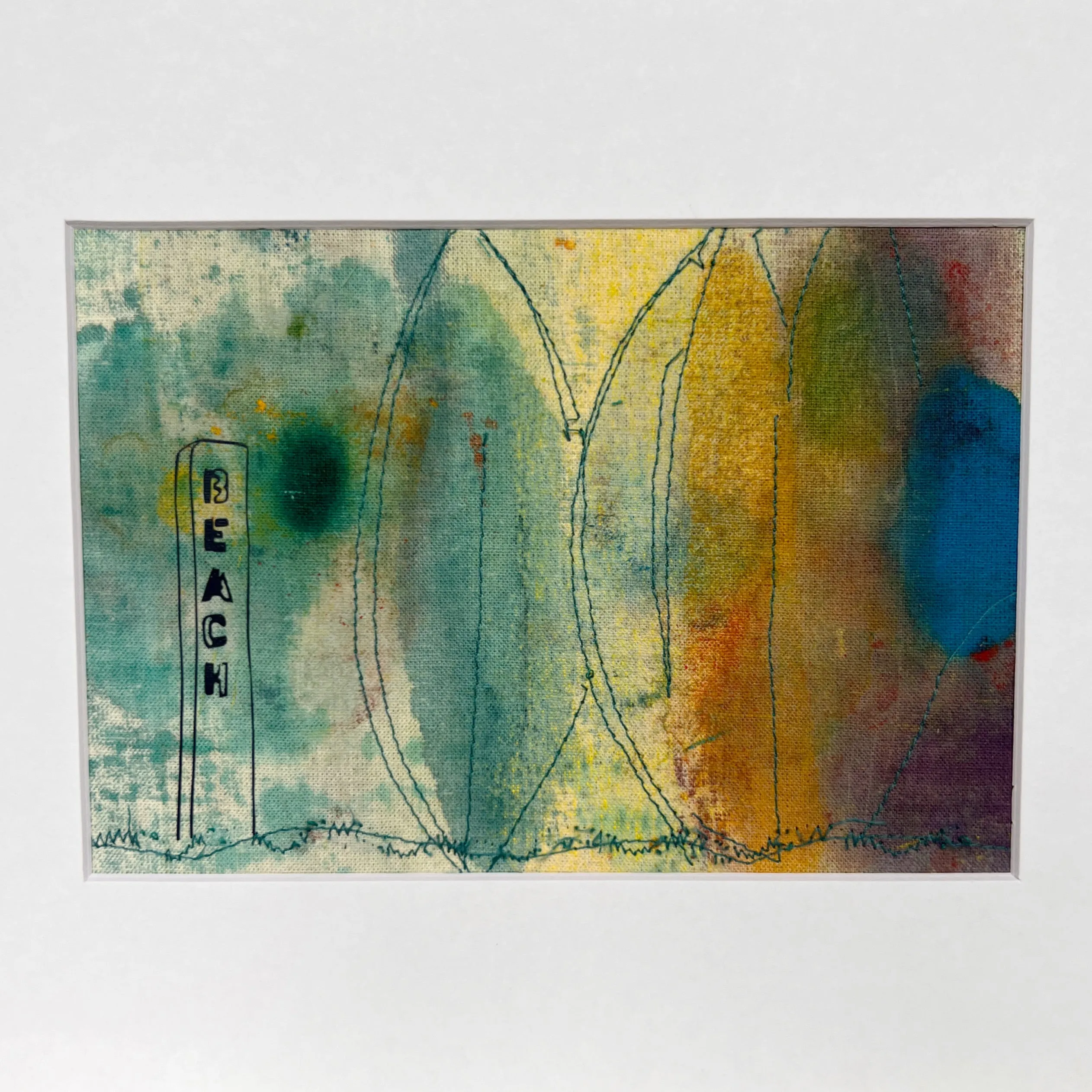 beach signs - painted mixed media art print
