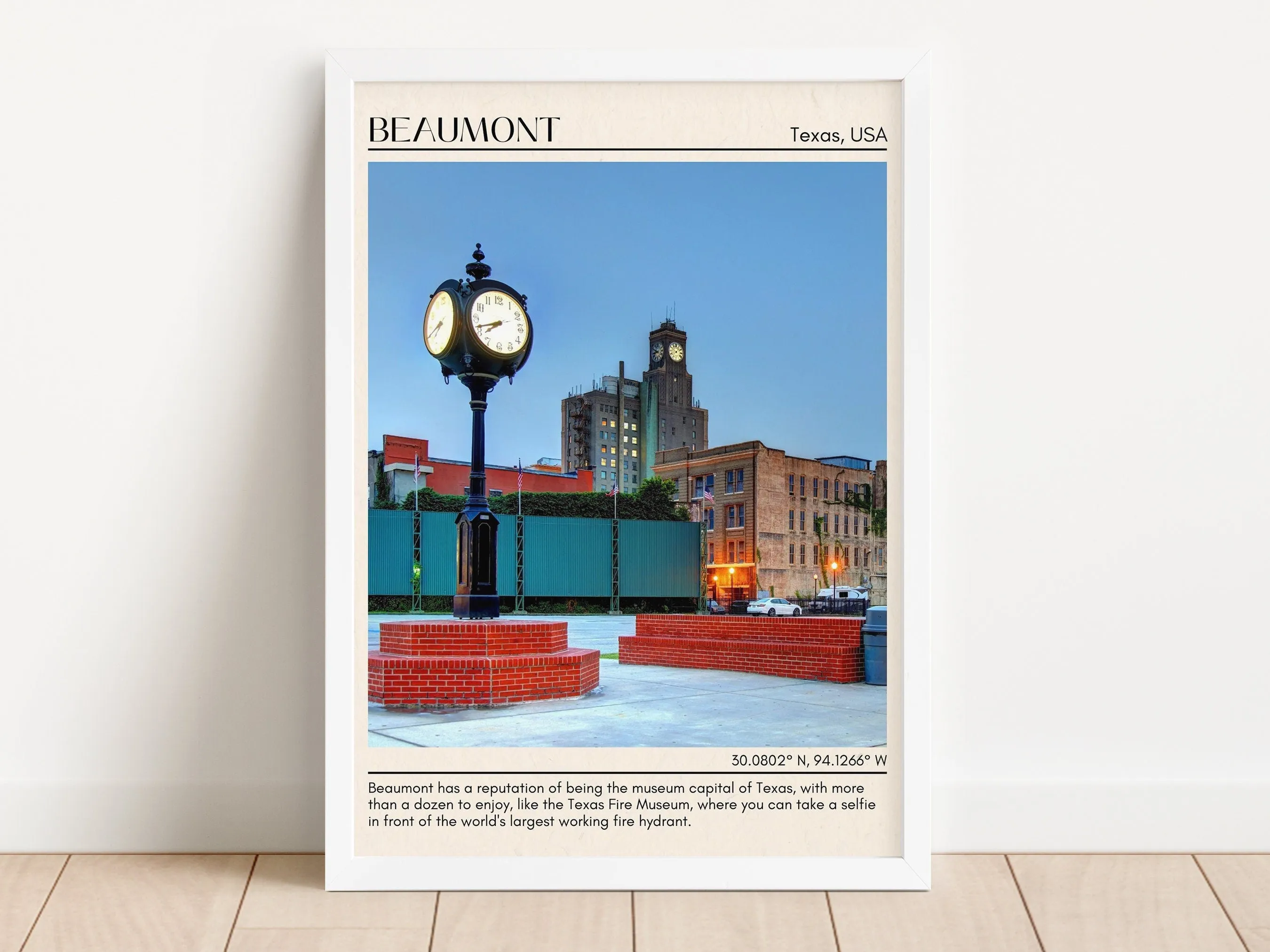 Beaumont Minimal Wall Art, Texas, USA
