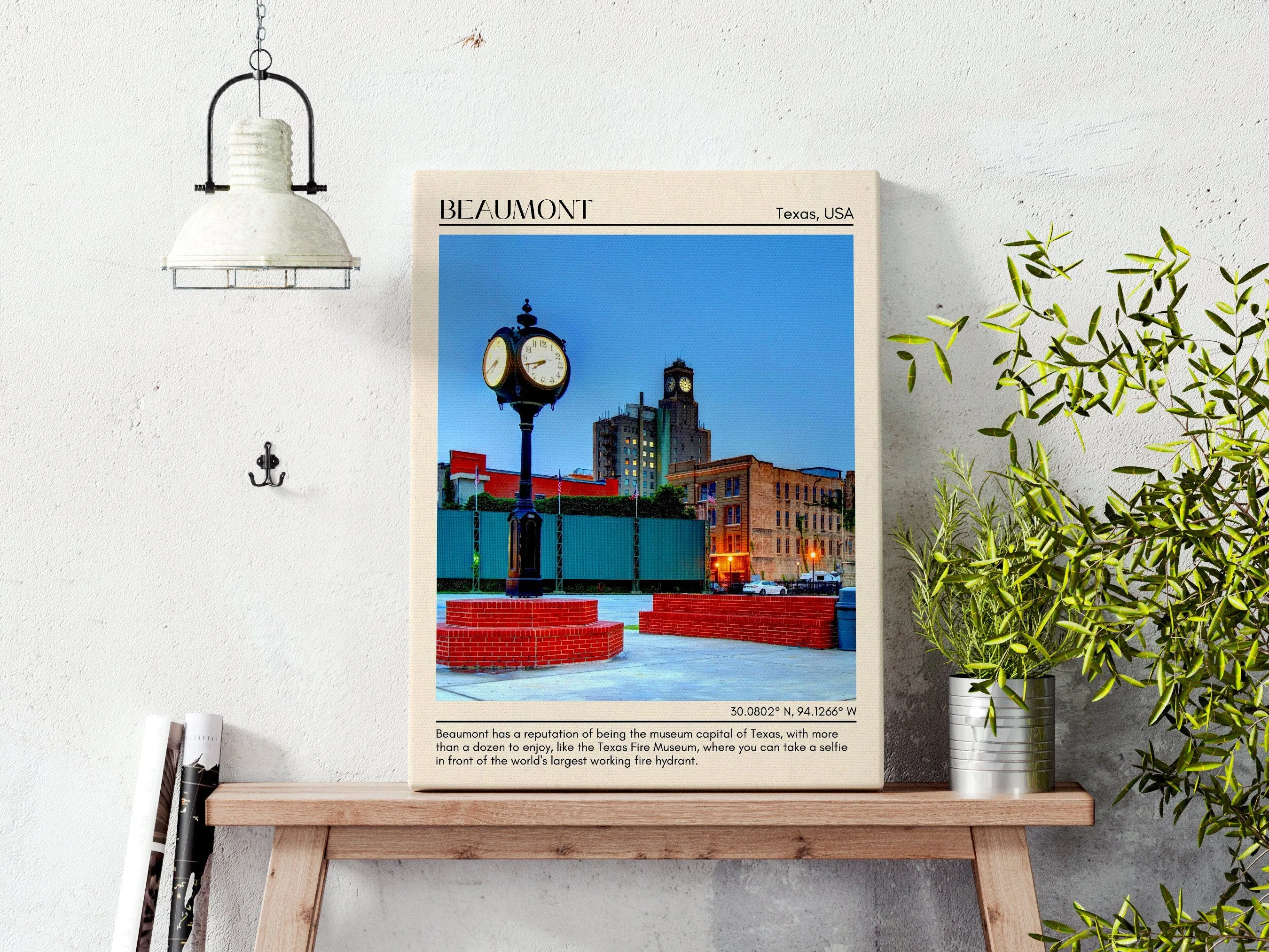 Beaumont Minimal Wall Art, Texas, USA