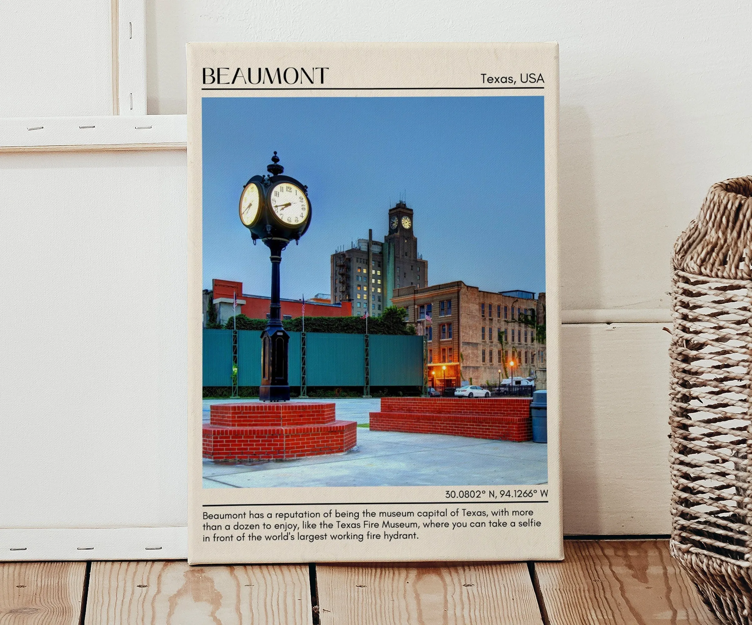 Beaumont Minimal Wall Art, Texas, USA