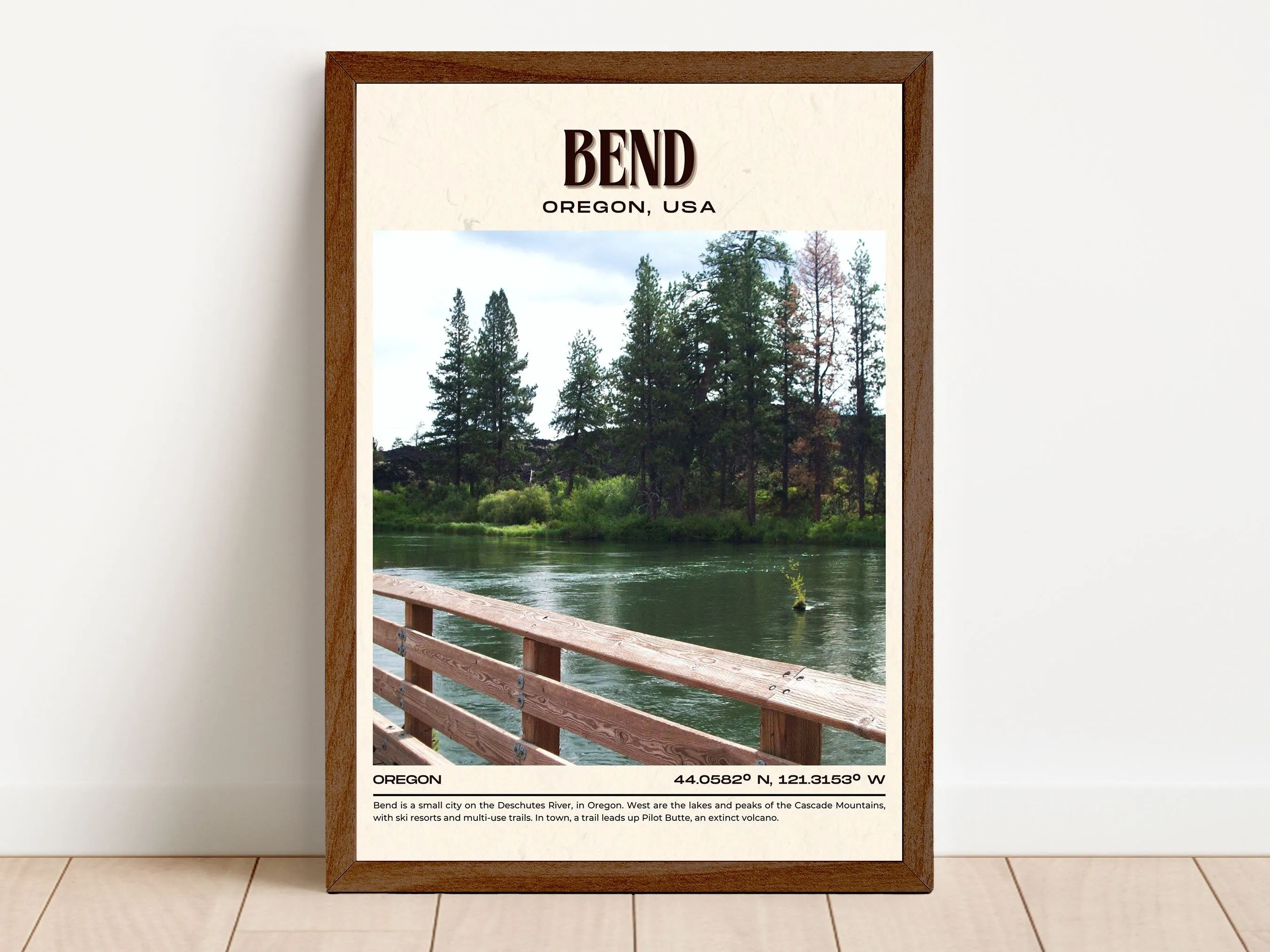 Bend Vintage Wall Art, Oregon, USA