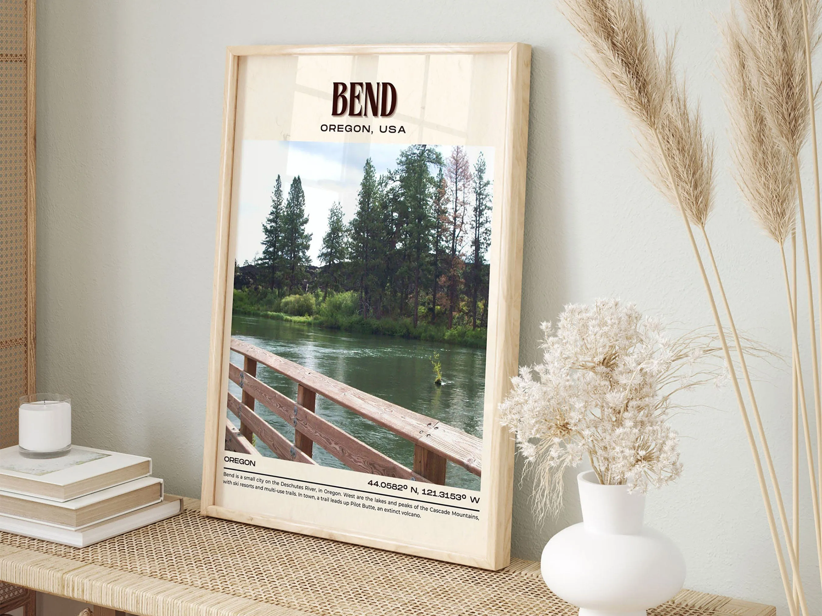 Bend Vintage Wall Art, Oregon, USA