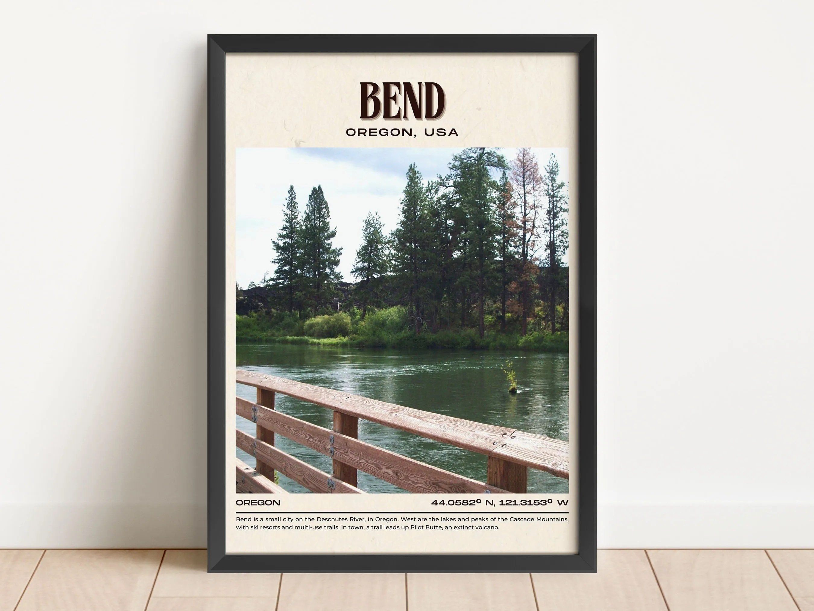 Bend Vintage Wall Art, Oregon, USA