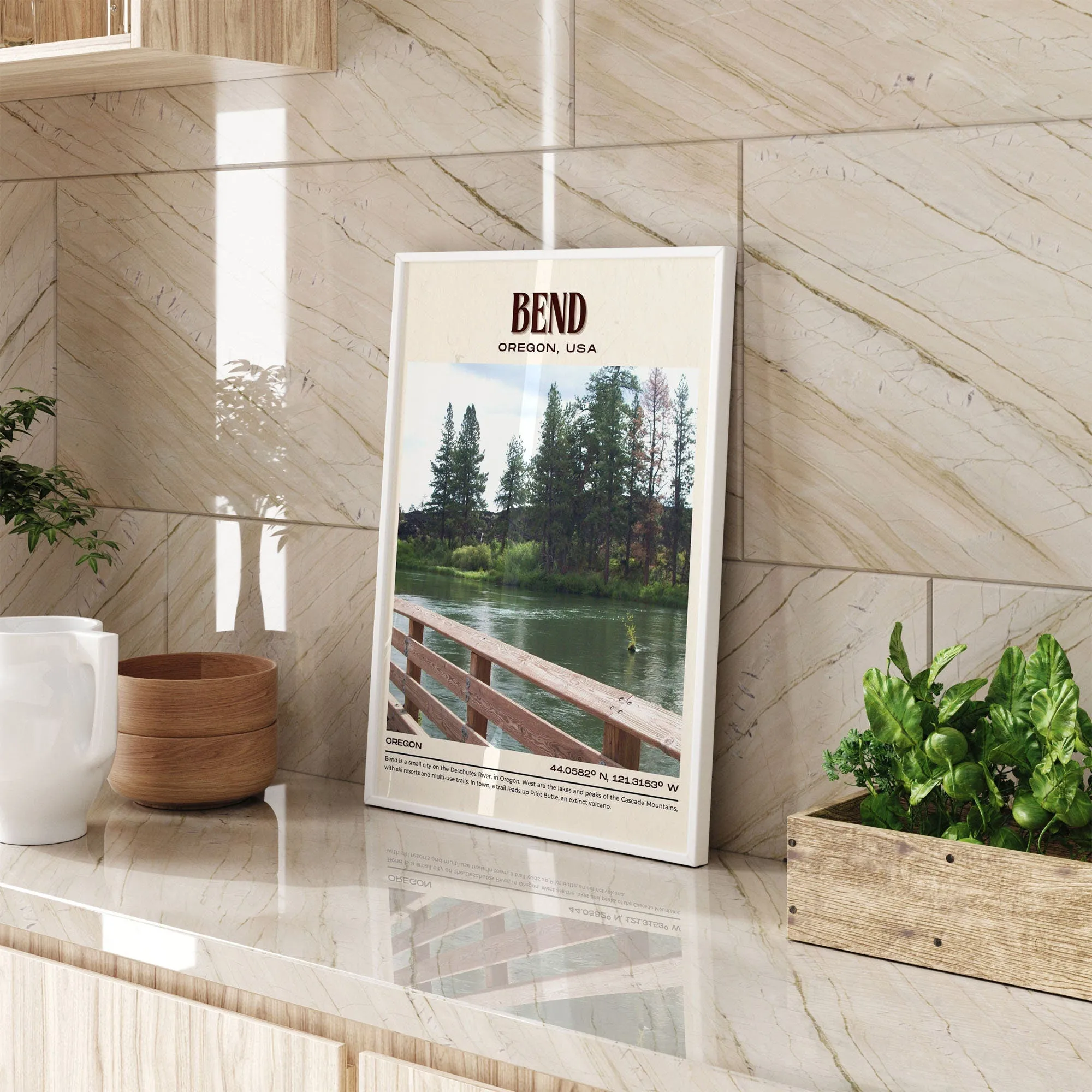 Bend Vintage Wall Art, Oregon, USA