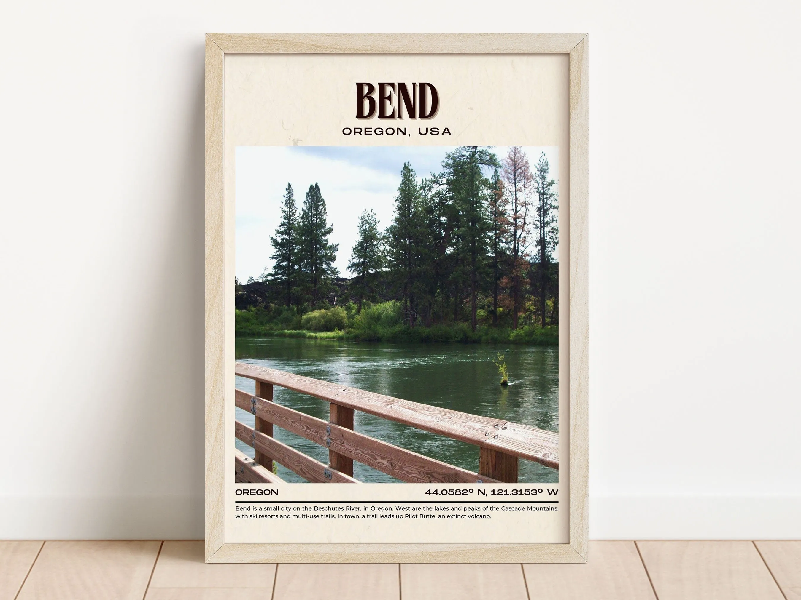 Bend Vintage Wall Art, Oregon, USA