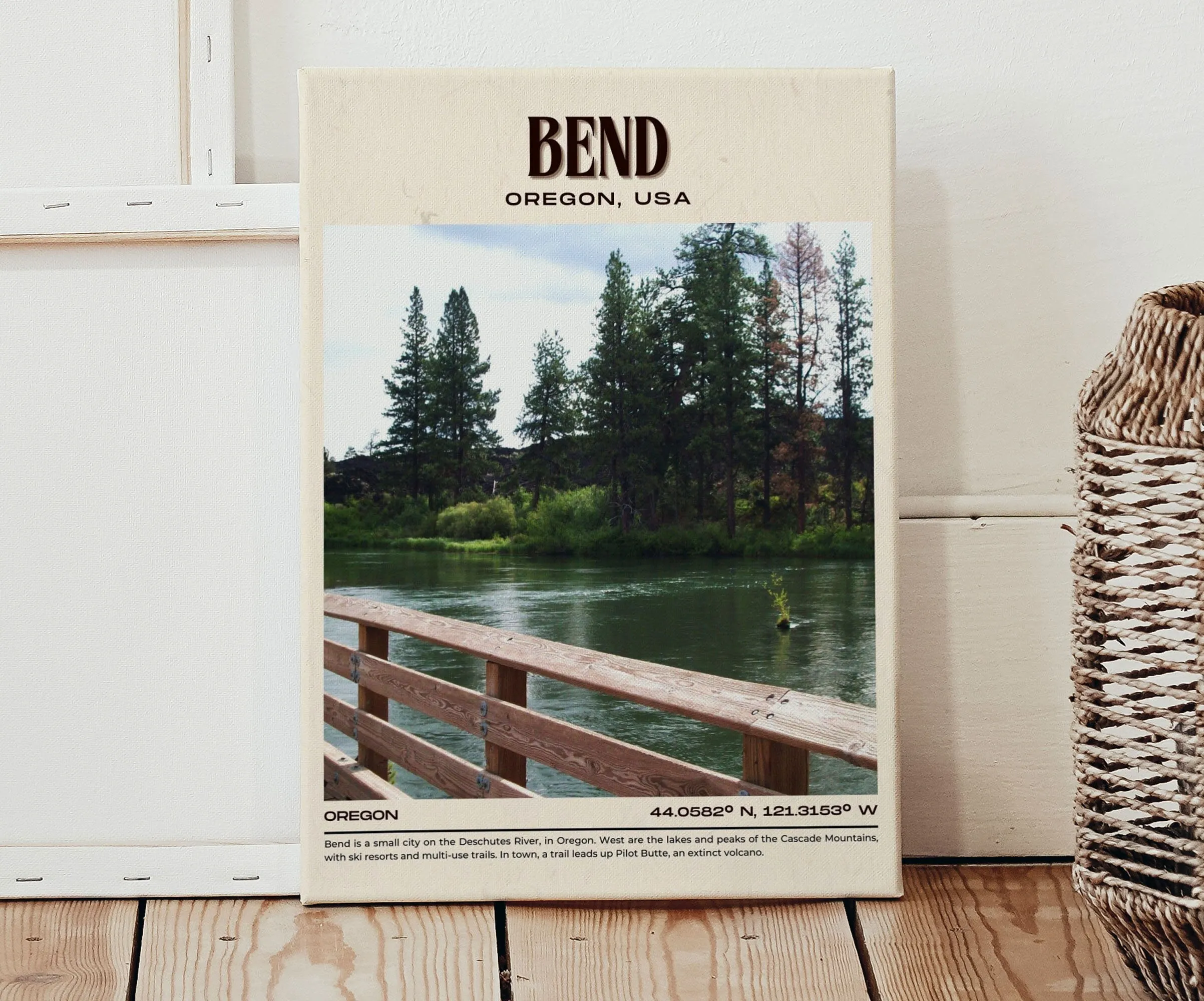 Bend Vintage Wall Art, Oregon, USA