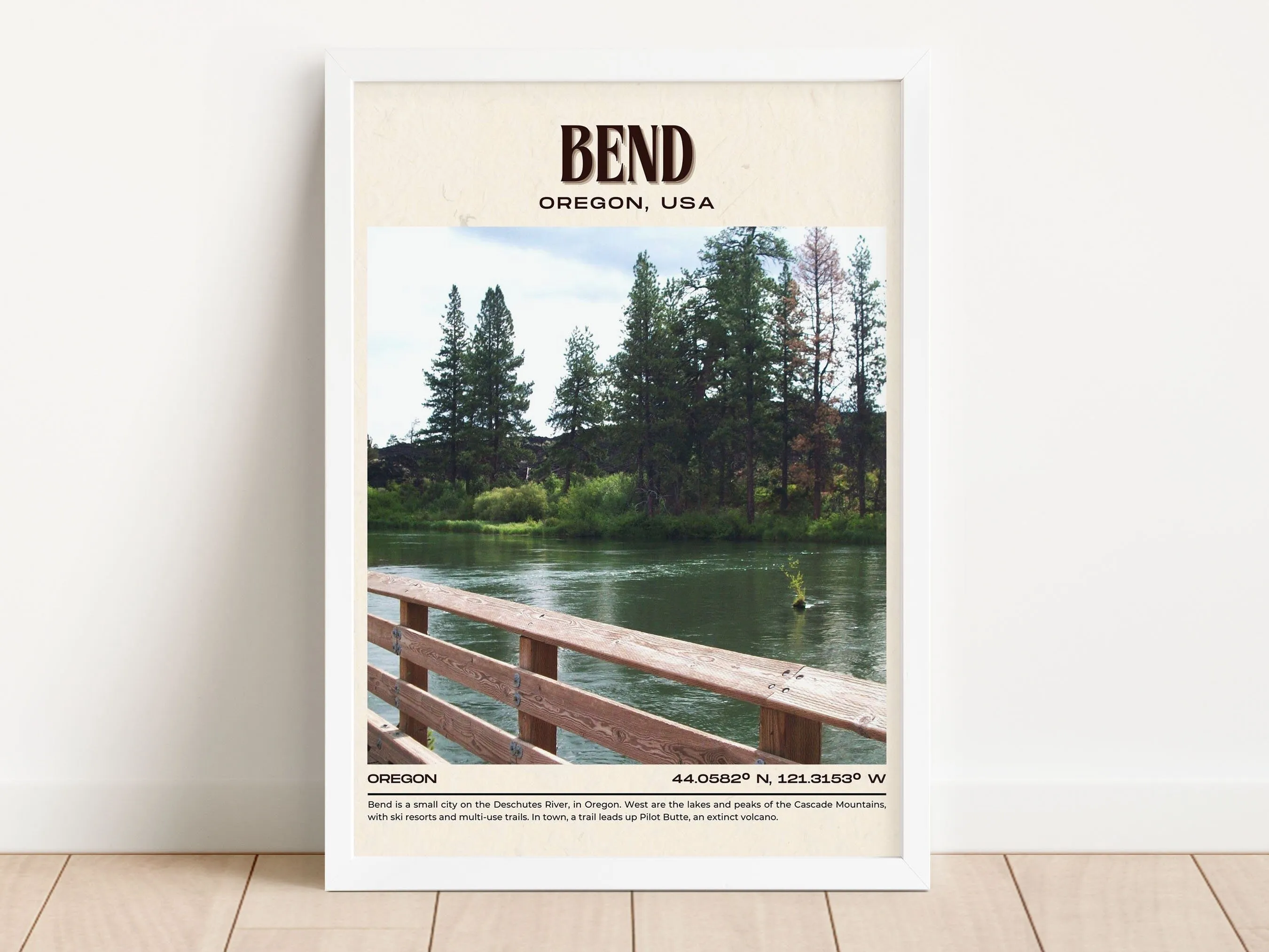 Bend Vintage Wall Art, Oregon, USA